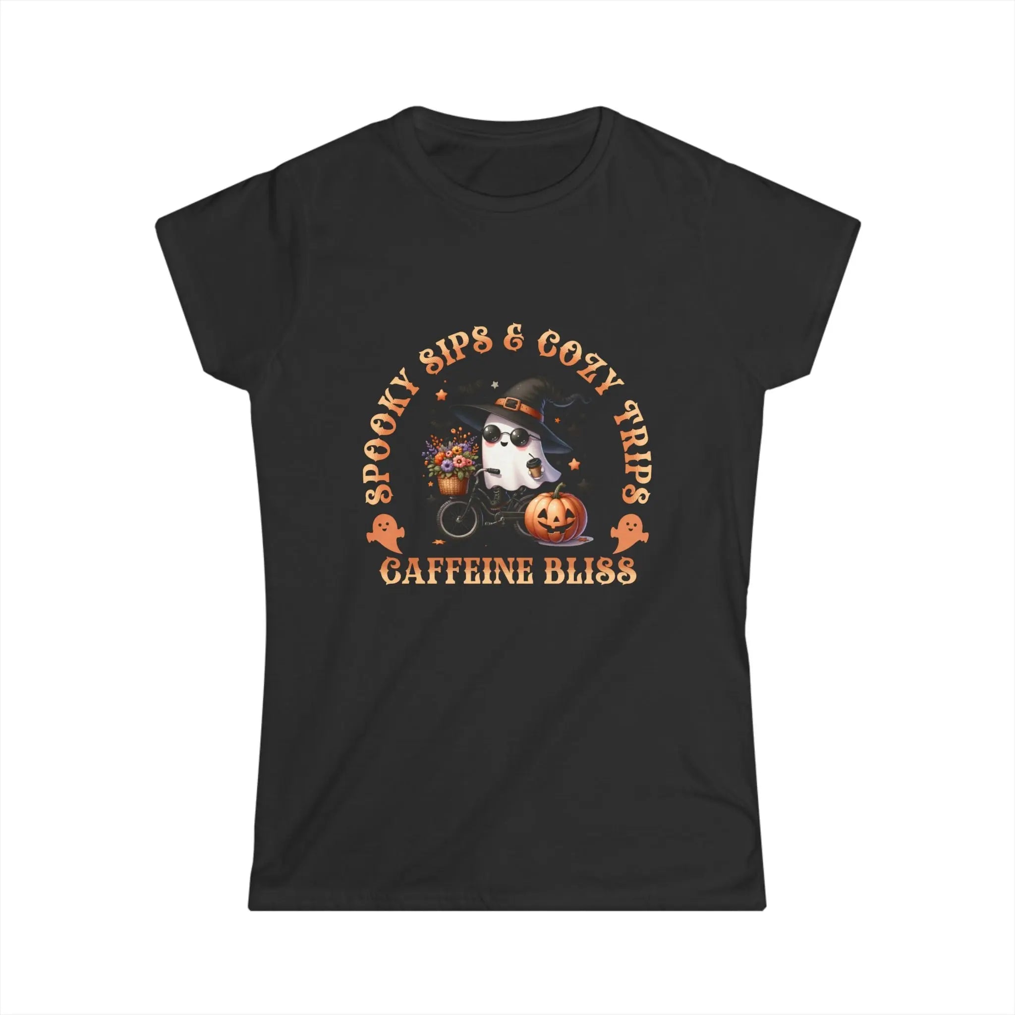 Spooky Sips T-Shirt - Spooky Sips and Cozy Trips Caffeine Bliss Design Printify