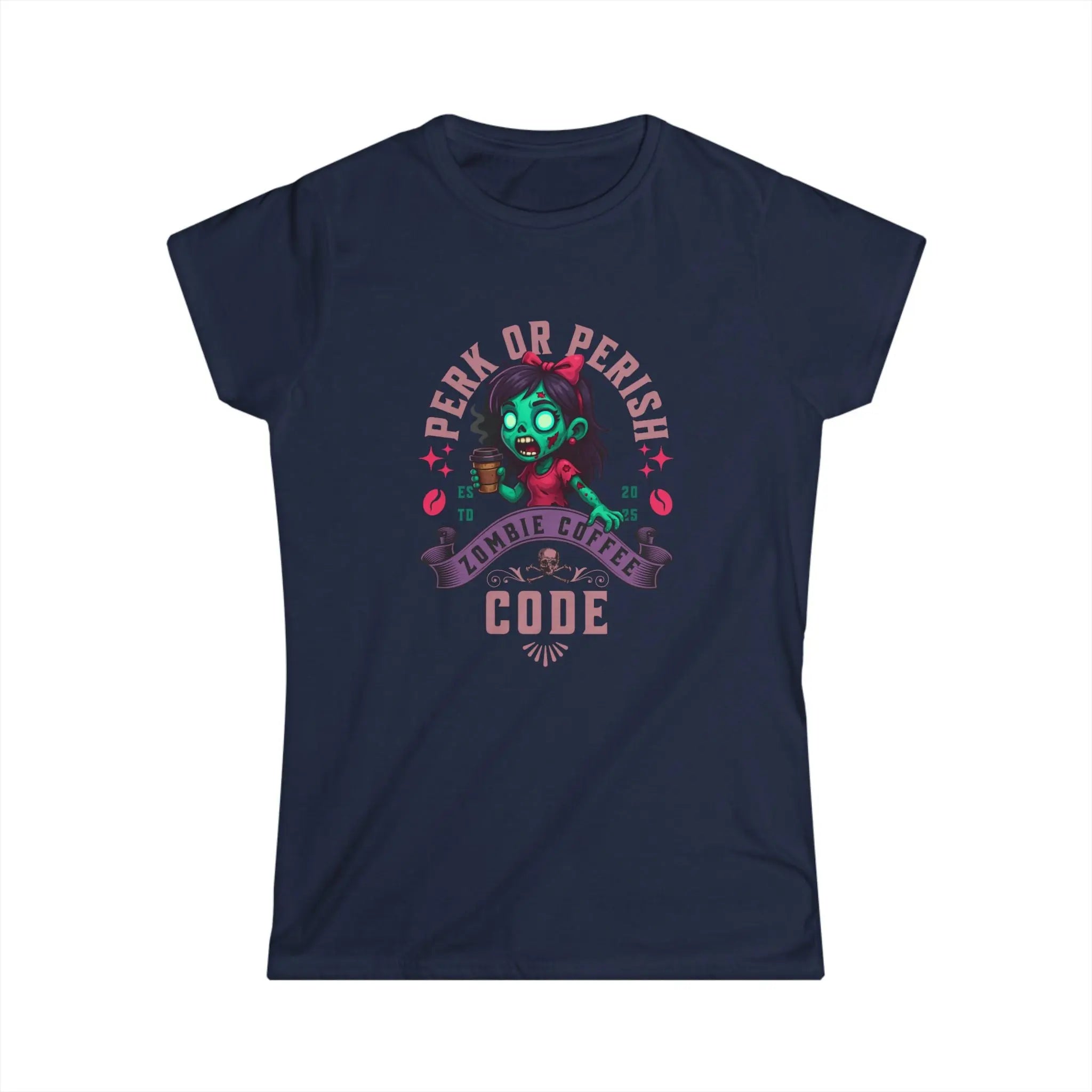 Perk or Perish Tshirt - Zombie Coffee Code Printify