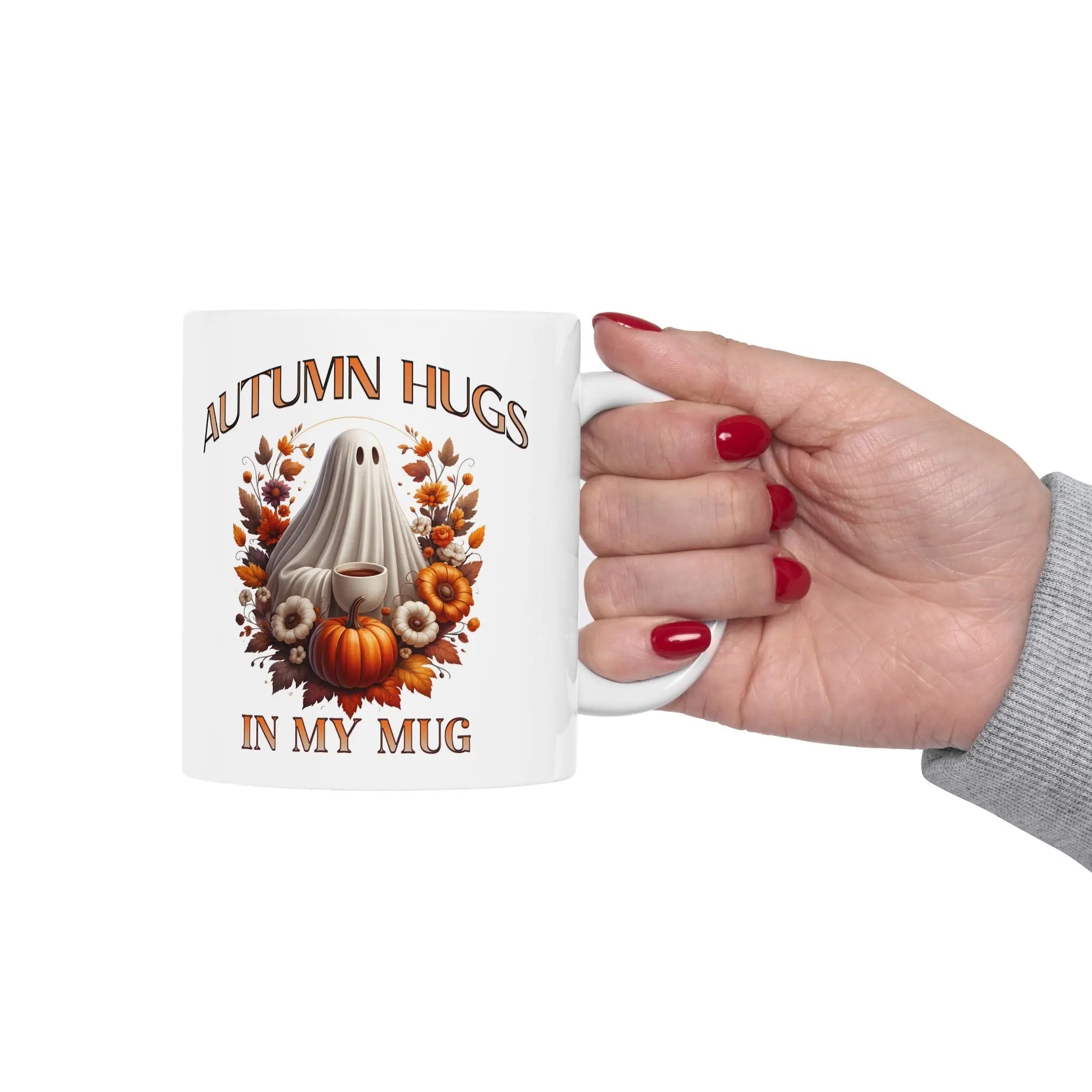 Autumn Hugs Ceramic Mug | Cozy Coffee Cup, Fall Gift, Seasonal Drinkware, Holidays, Home Decor Printify