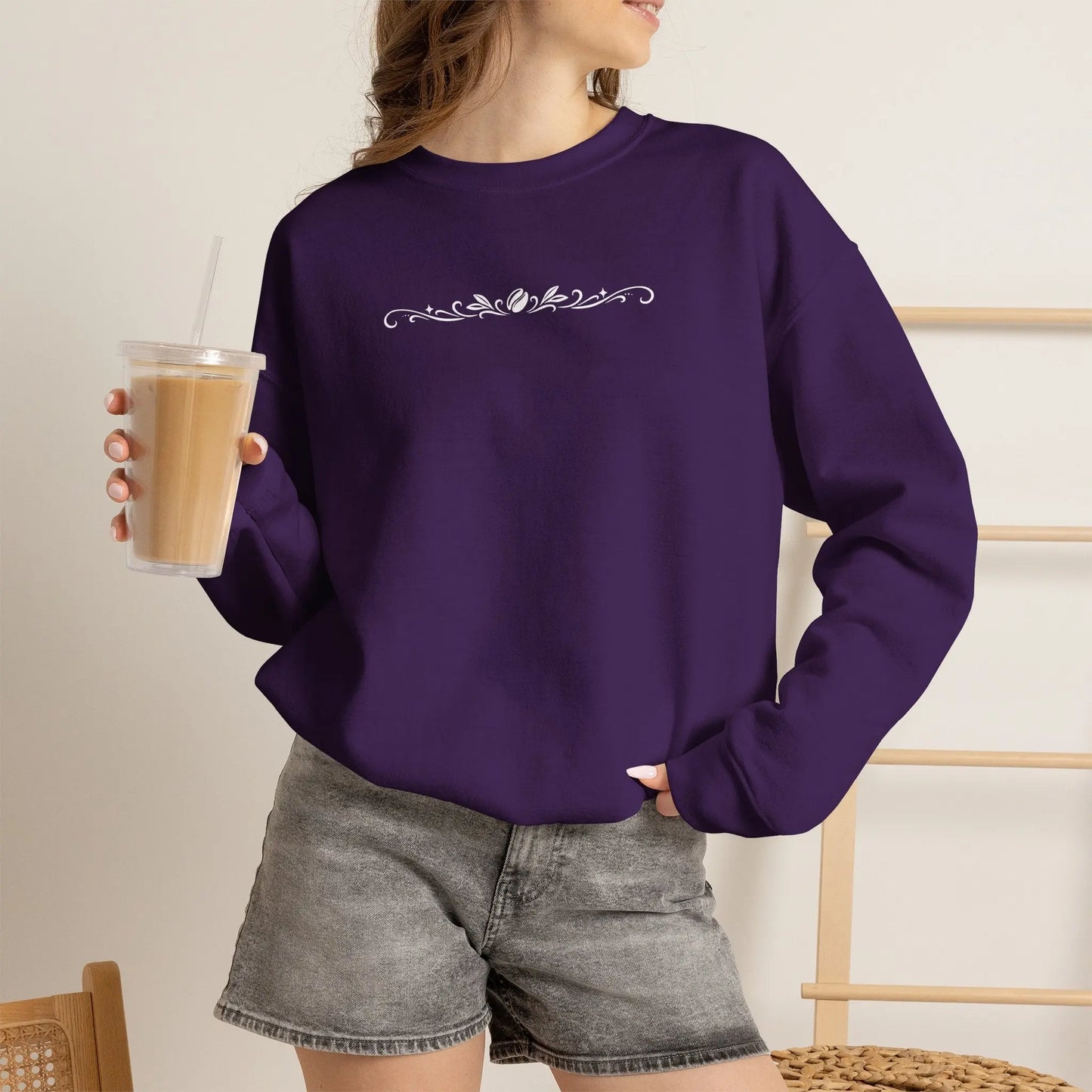 Coffee Filigree Sweatshirt Printify