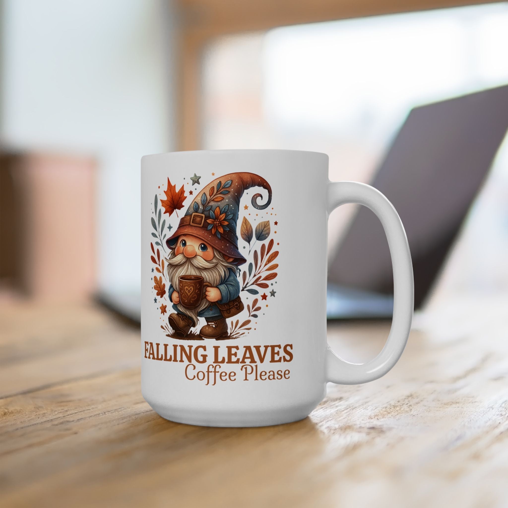 Autumn Gnome 15 oz Ceramic Mug Printify