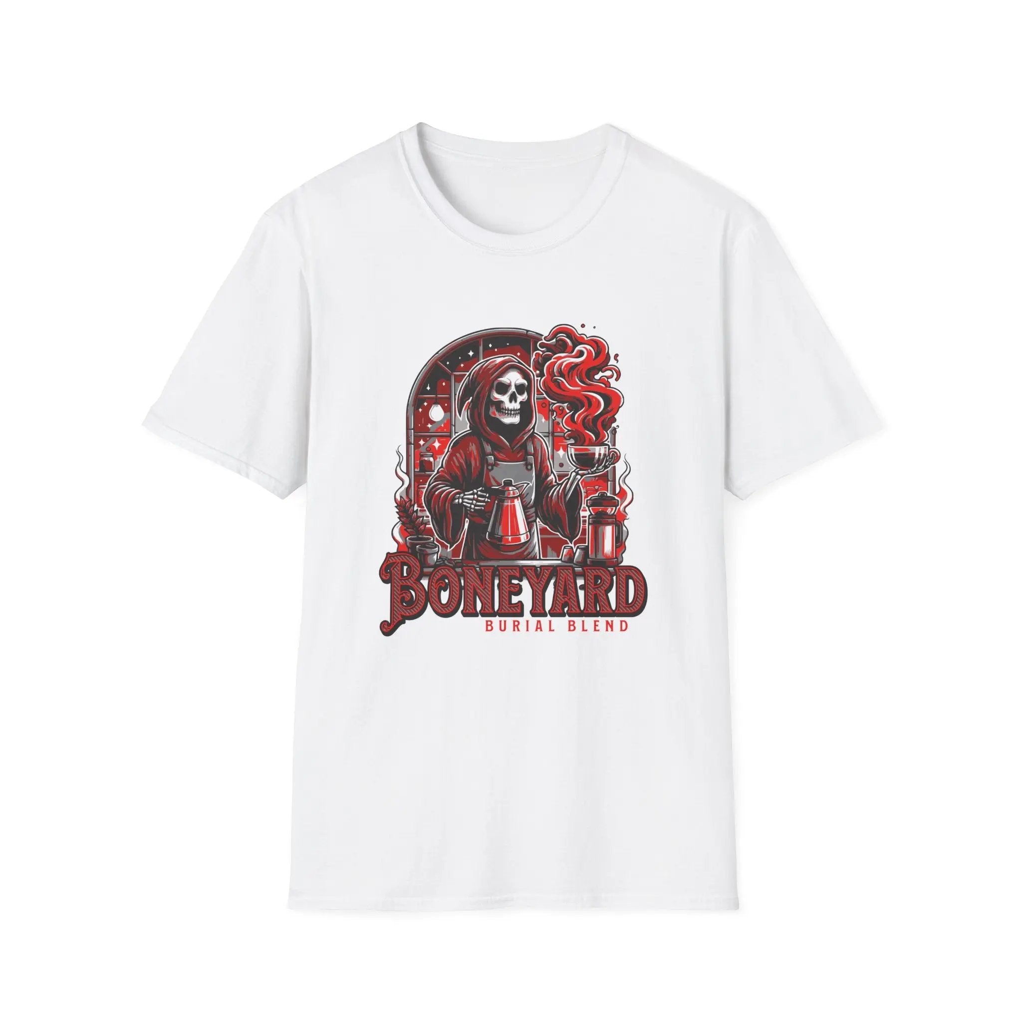Graphic Skeleton Coffee T-Shirt – “Boneyard Burial Blend” - Boldly Bitter Company