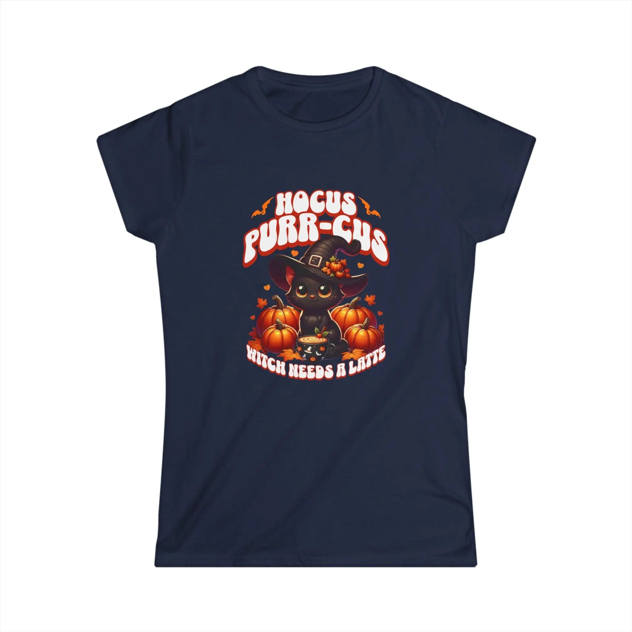 Hocus Purr-cuss Women's Tee - Cute kitten witch Halloween design Printify