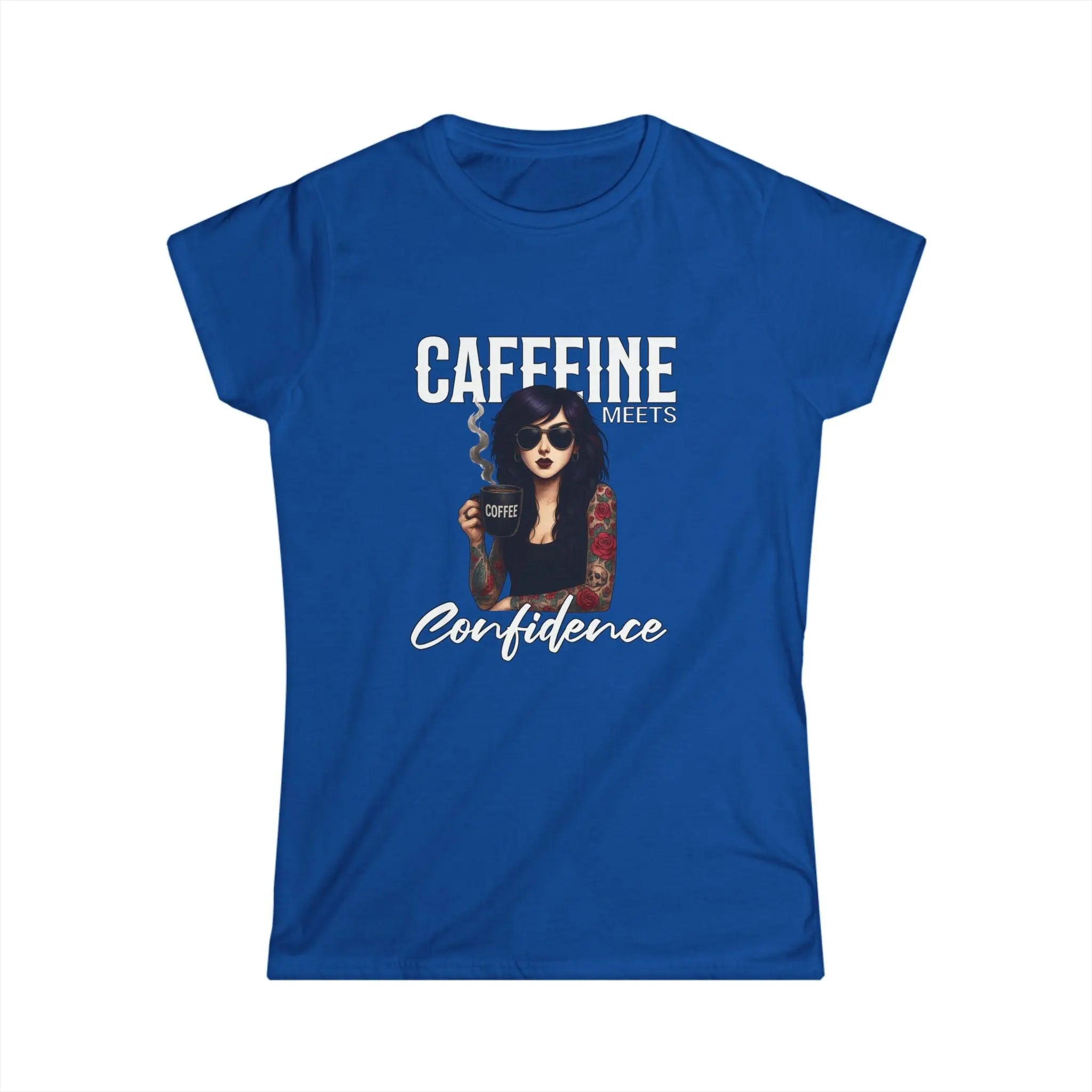 Caffeine and Confidence - T-Shirt Tattoo Woman Caffeine Confidence Design Printify