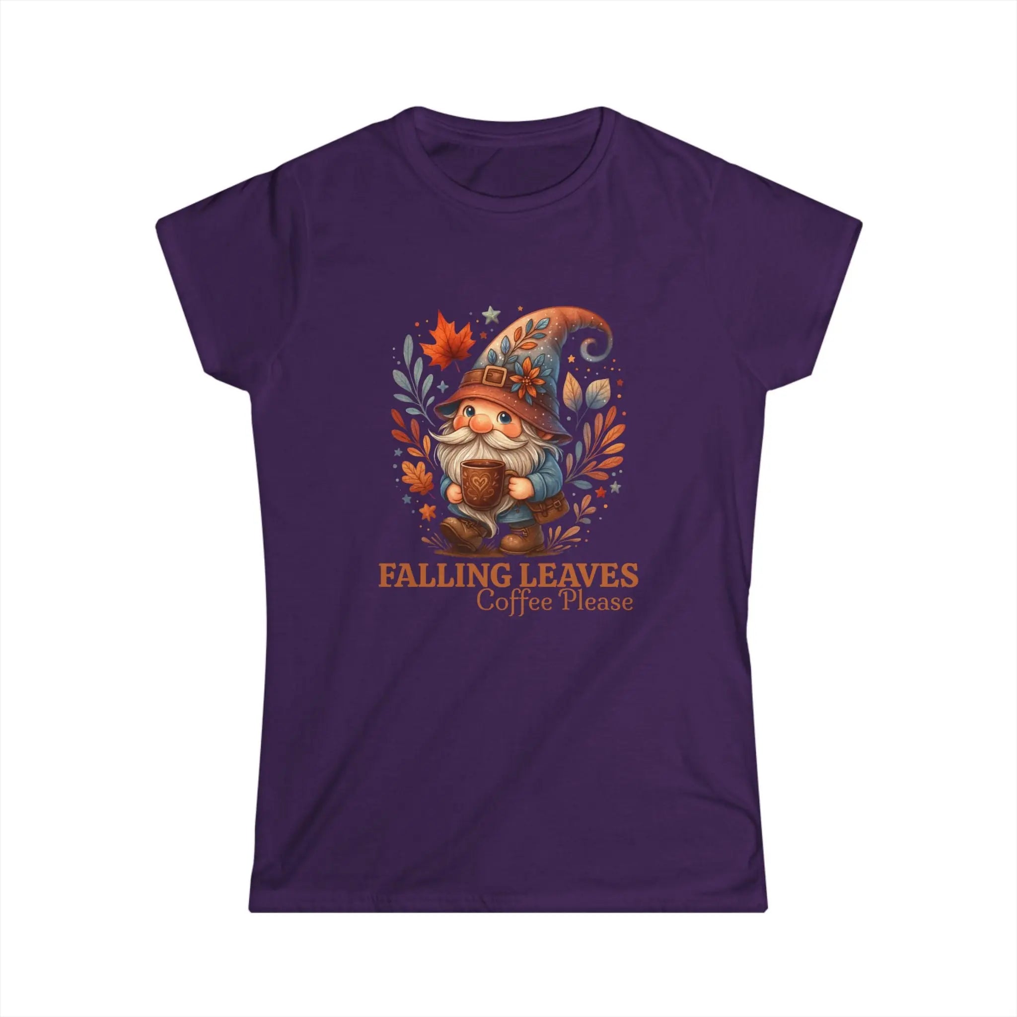 Falling Leaves Gnome T-Shirt | Cozy Autumn Tee, Seasonal Gift, Cute Fall Apparel, Halloween Top, Thanksgiving Outfit Printify