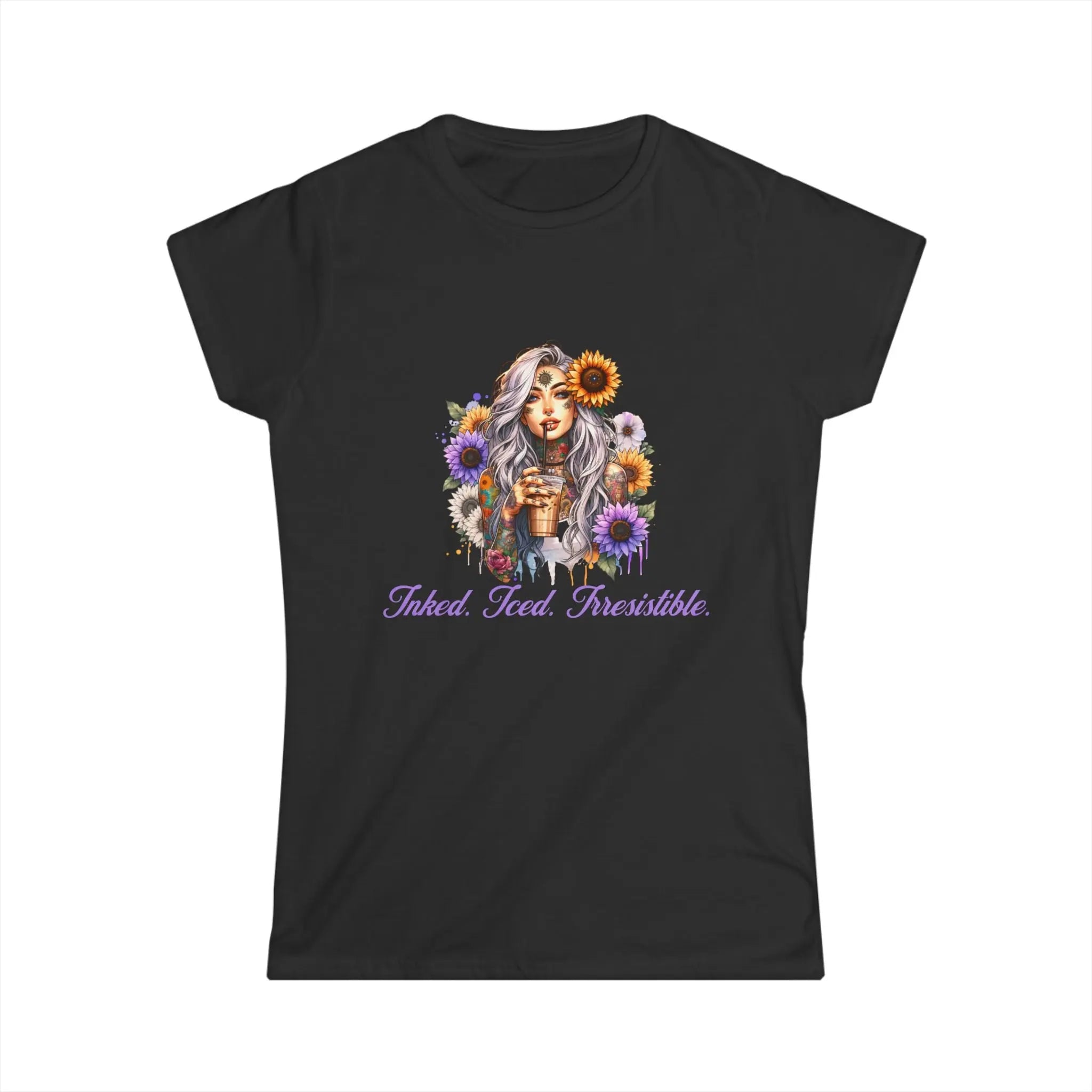 Irresistible Tshirt - Sunflower Tattoo Woman Coffee Tee Printify