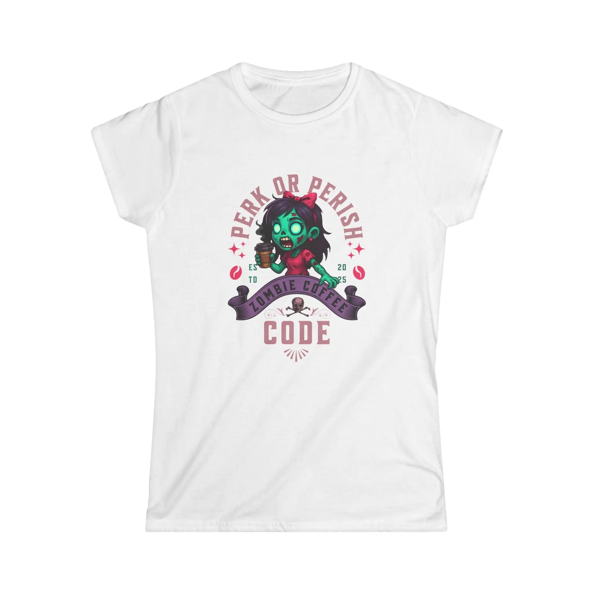 Perk or Perish Tshirt - Zombie Coffee Code Printify