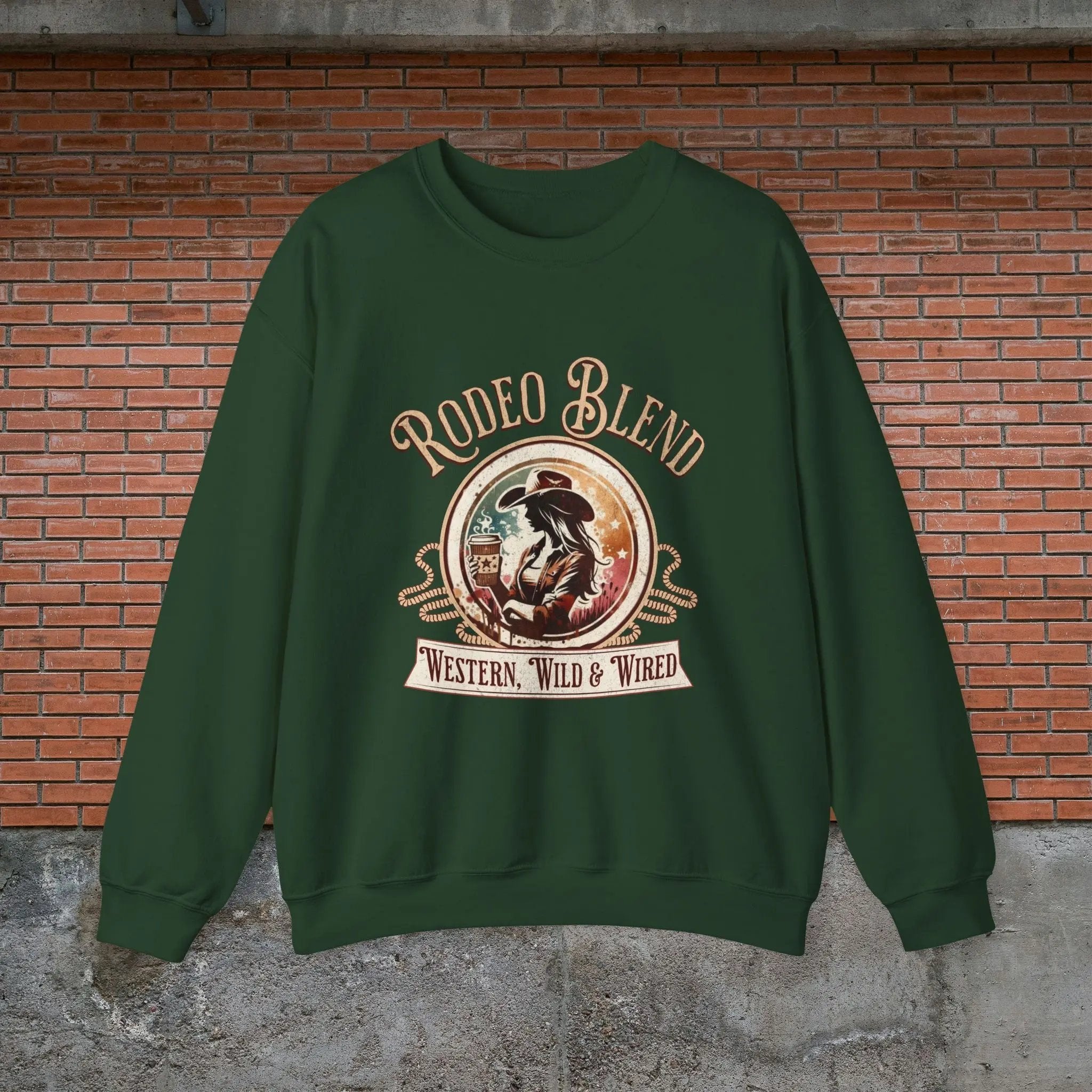 Western Rodeo Blend Sweatshirt, Cozy Unisex Sweater, Vintage Graphic Crewneck, Country Style Apparel, Perfect for Rodeo Events - Boldly Bitter Company