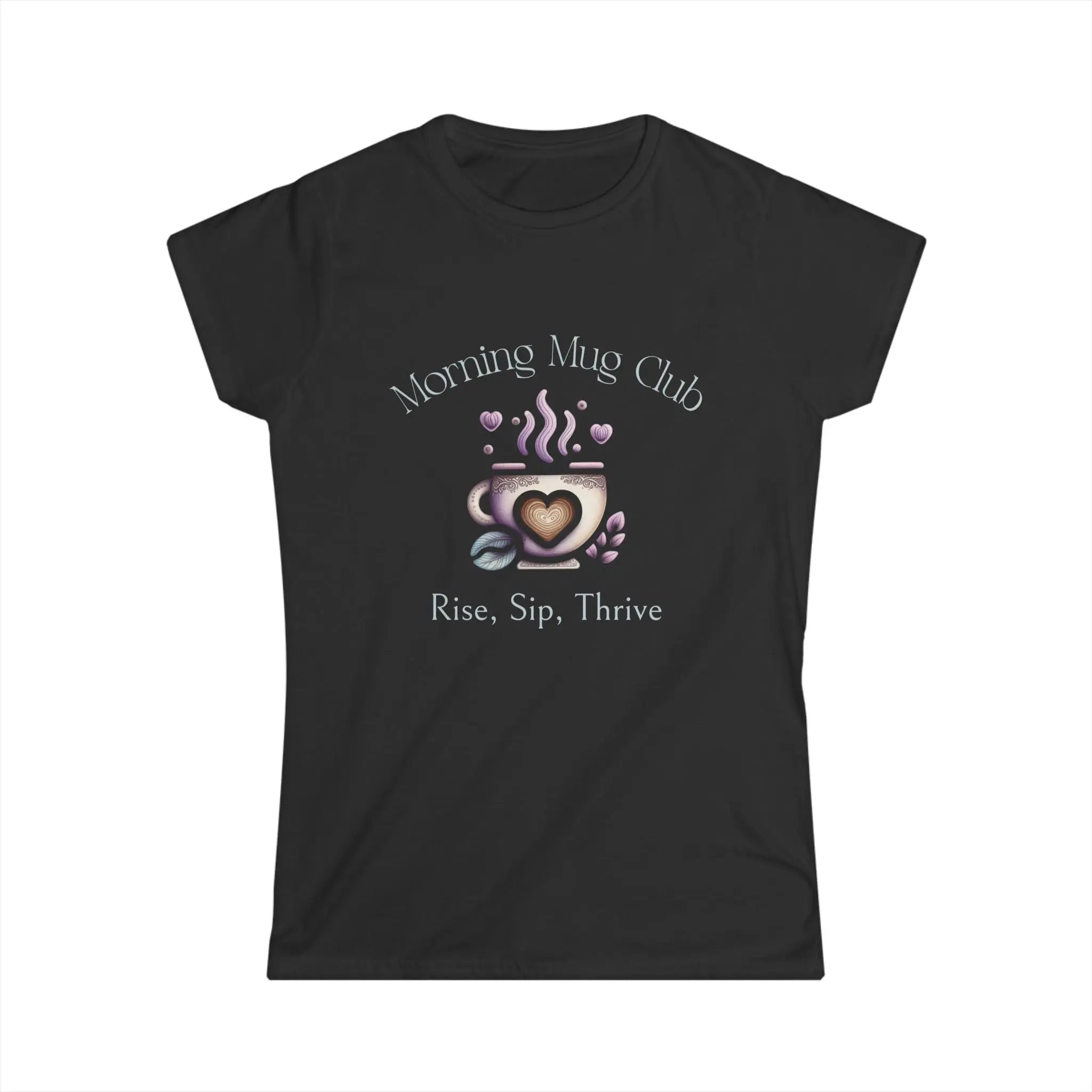Rise Sip Thrive Tshirt - Morning Mug Club - Boho Style Coffee Mug Tee Printify