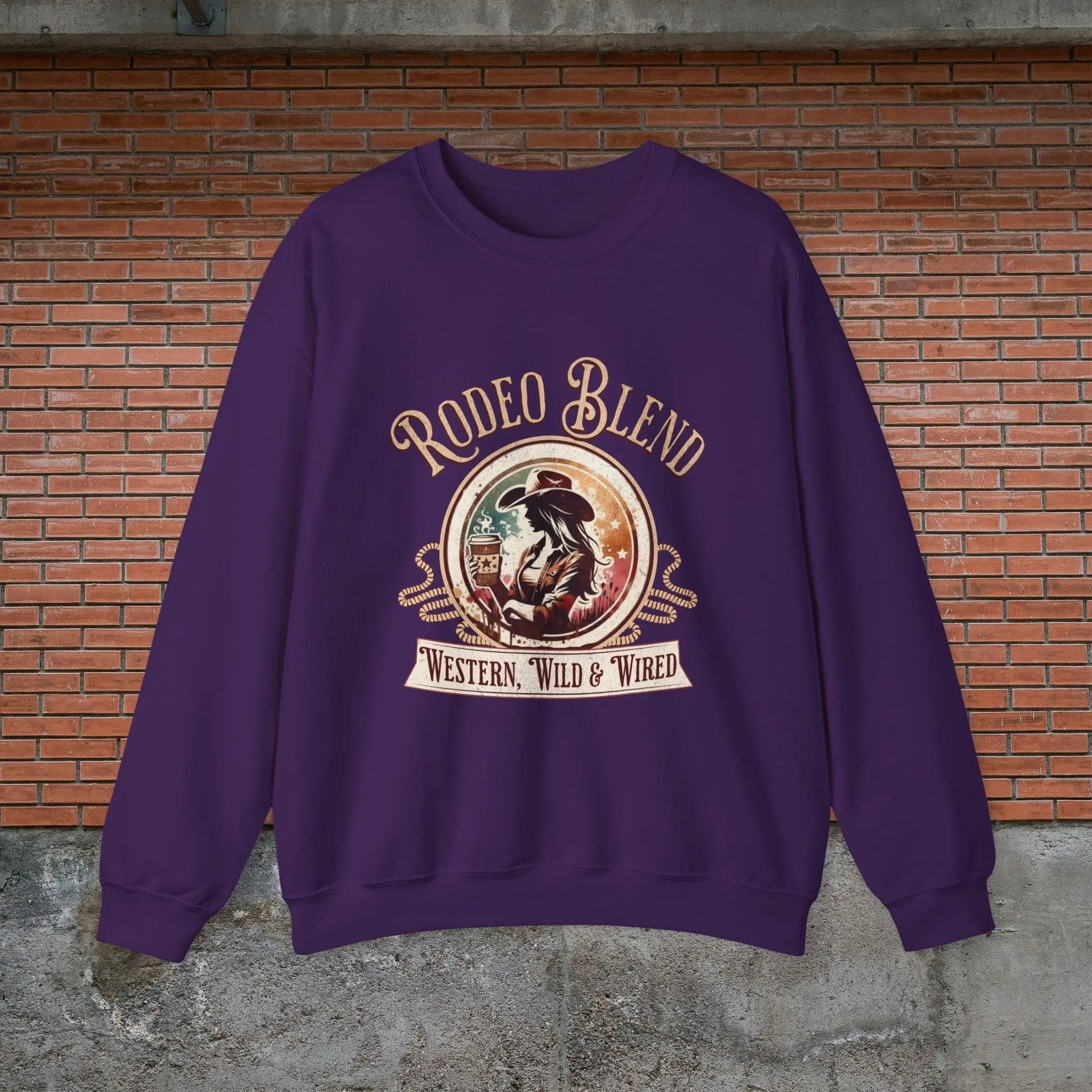 Western Rodeo Blend Sweatshirt, Cozy Unisex Sweater, Vintage Graphic Crewneck, Country Style Apparel, Perfect for Rodeo Events - Boldly Bitter Company