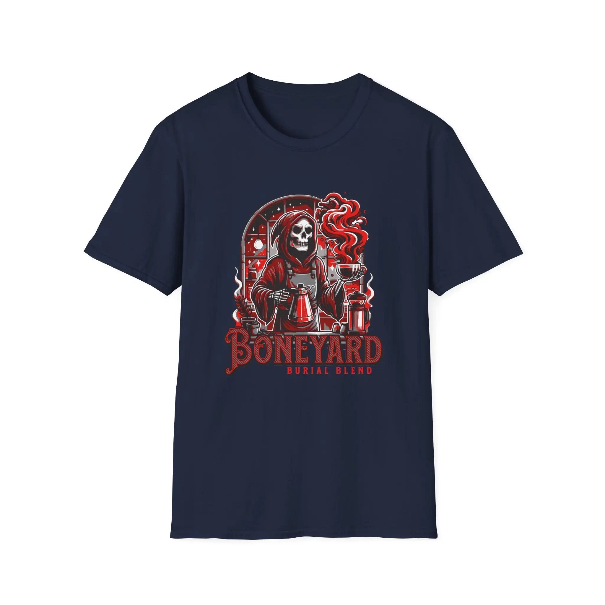 Graphic Skeleton Coffee T-Shirt – “Boneyard Burial Blend” - Boldly Bitter Company