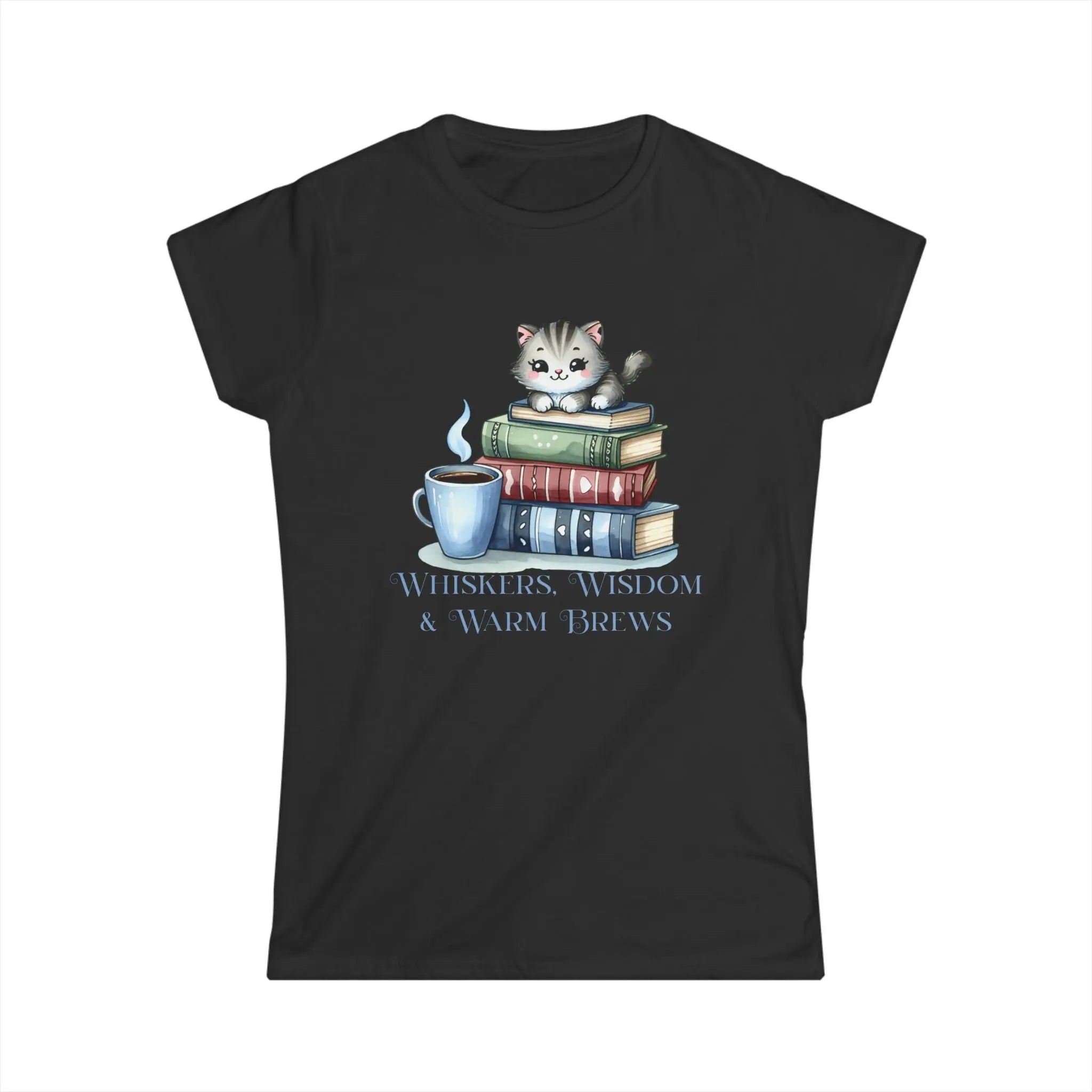 Whiskers, Wisdom and Warm Brews Tshirt Printify