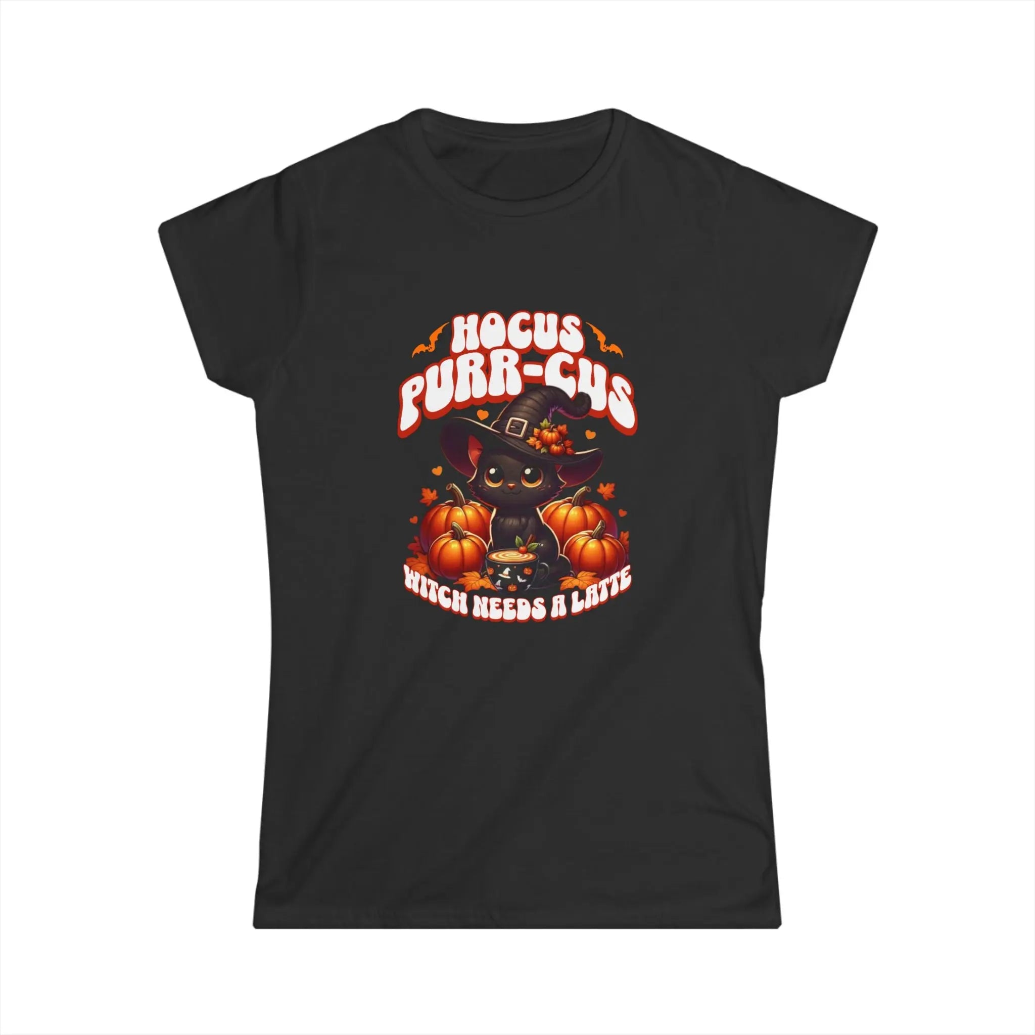 Hocus Purr-cuss Women's Tee - Cute kitten witch Halloween design Printify
