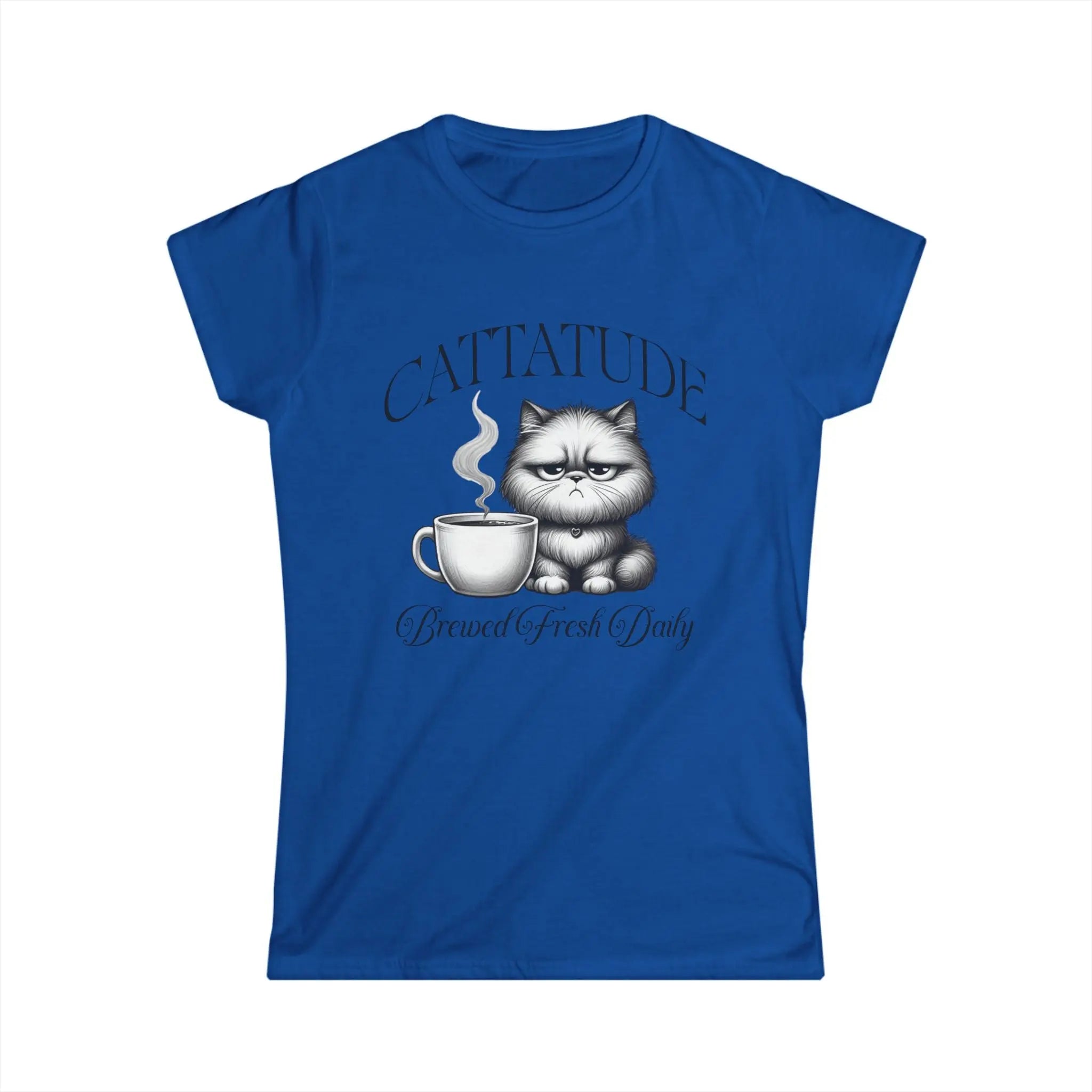 Cattitude Tshirt - Brewed Fresh Dailiy Printify