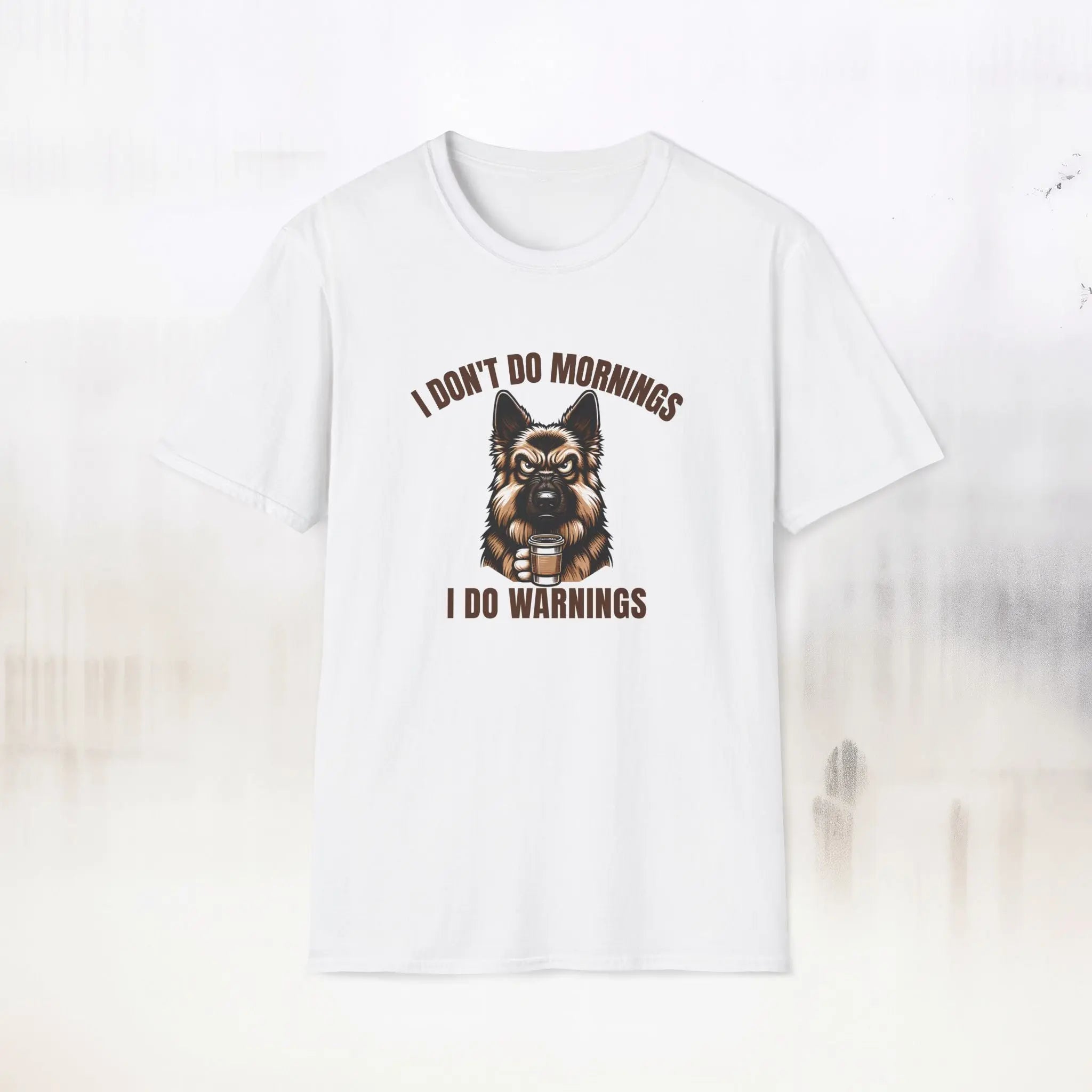 Warnings German Shepherd T-Shirt - Funny German Shepherd Coffee Tee Printify