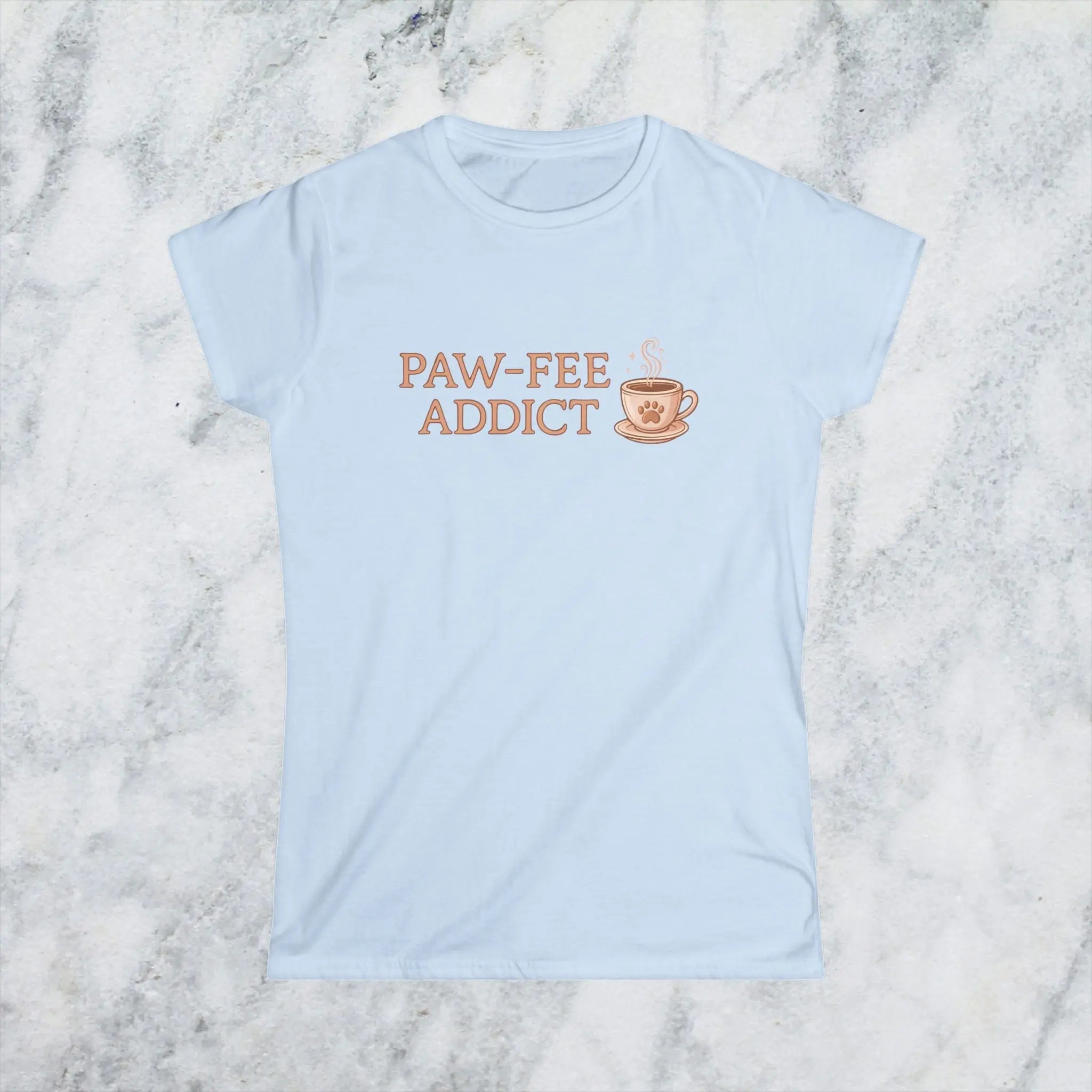 Paw-fee Addict Tee — Cute Coffee & Cat Lovers Shirt Printify