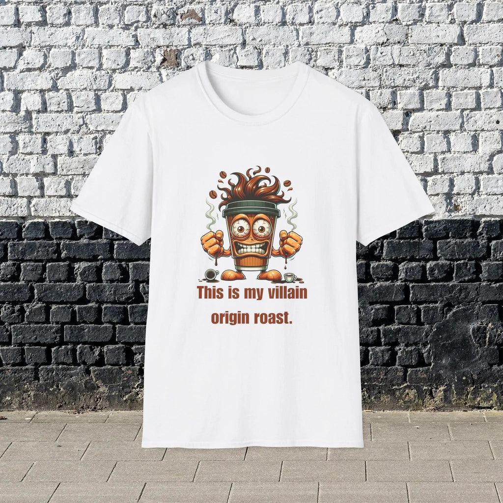My Villain Origin Roast Shirt – Funny Coffee Lover T-Shirt, Sarcastic Caffeine Addict Tee, Humor Gift for Men Printify