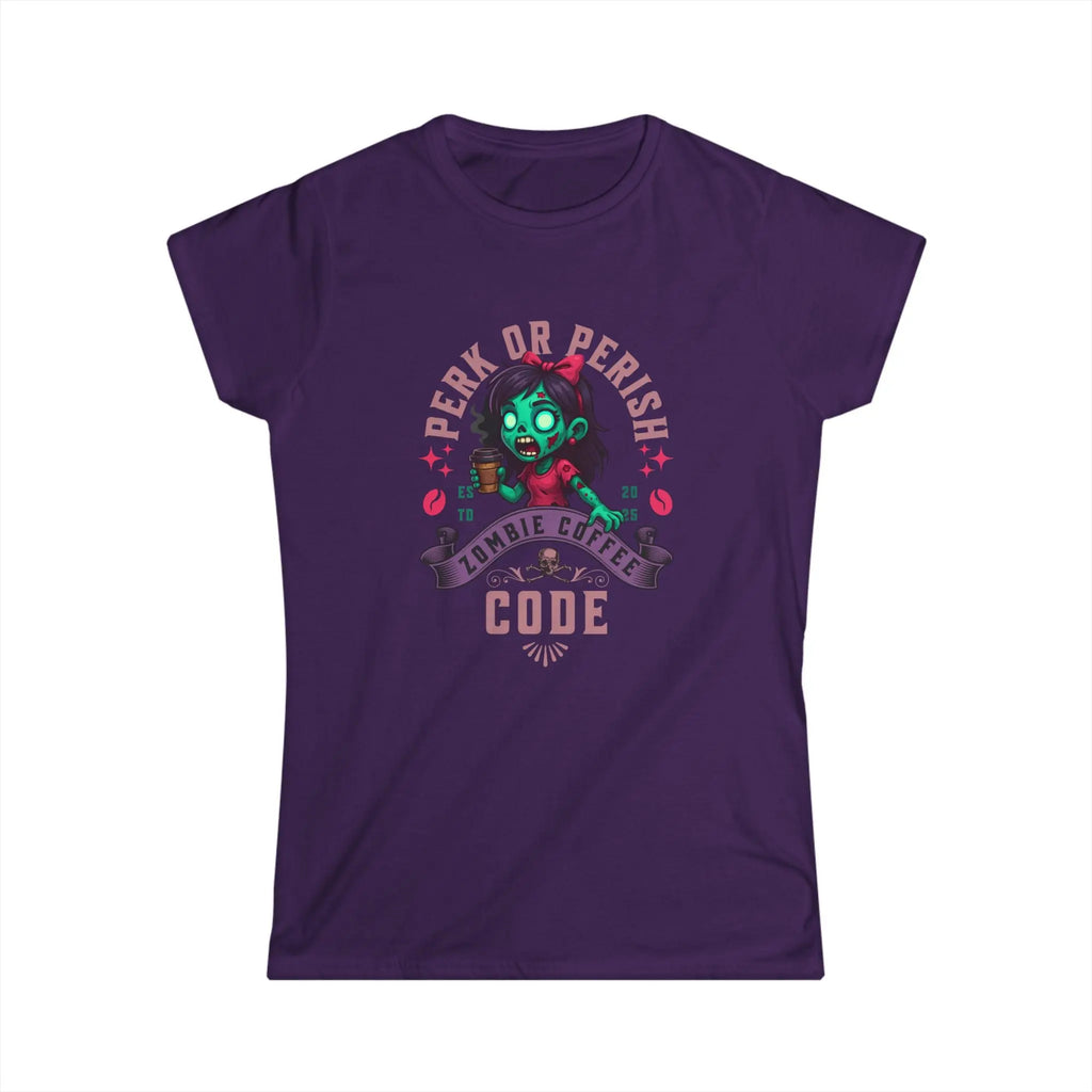 Perk or Perish Tshirt - Zombie Coffee Code Printify