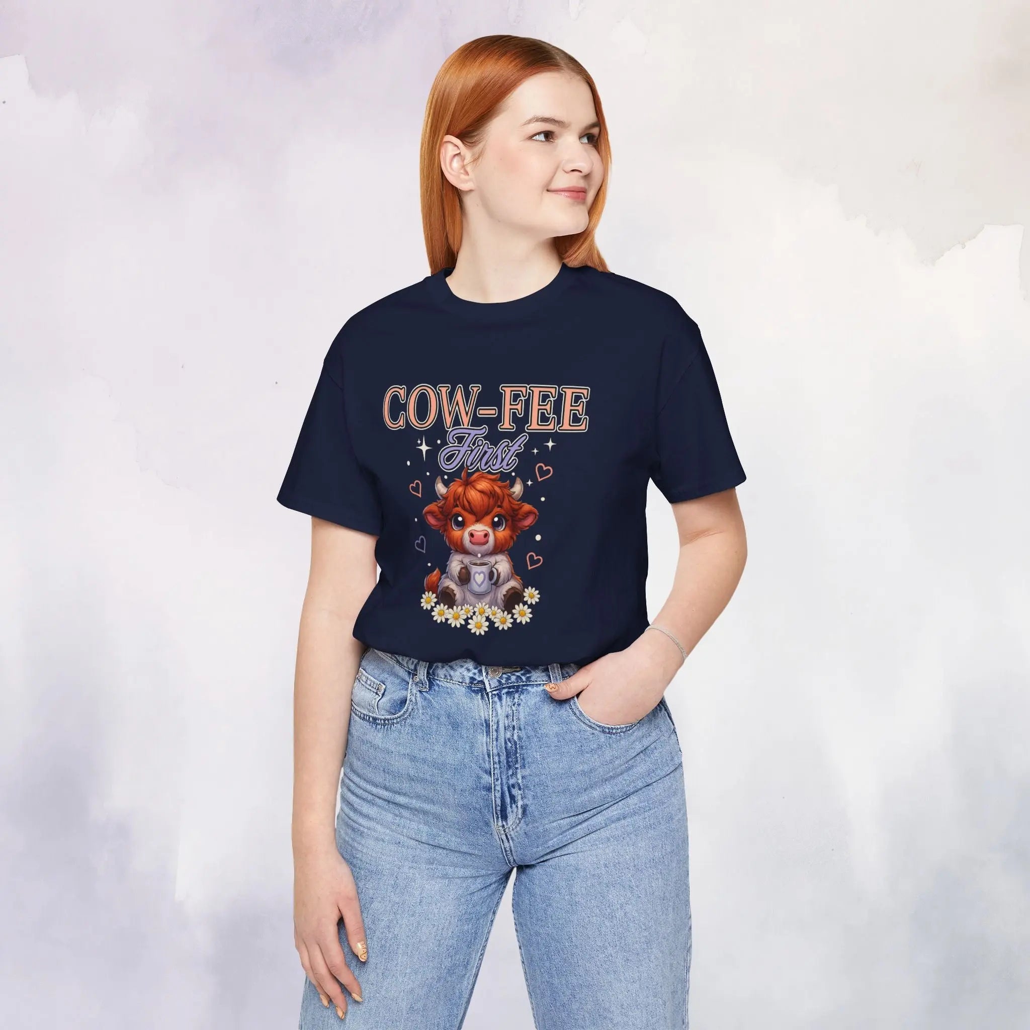 Cow-Fee First Tee Printify
