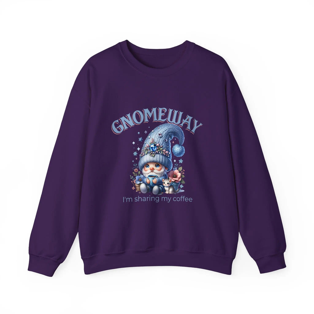 Gnomeway Sweatshirt - I'm Sharing My Coffee, Cozy Crewneck, Gift for Coffee Lovers, Casual Pullover, Fall and Winter Fashion Printify