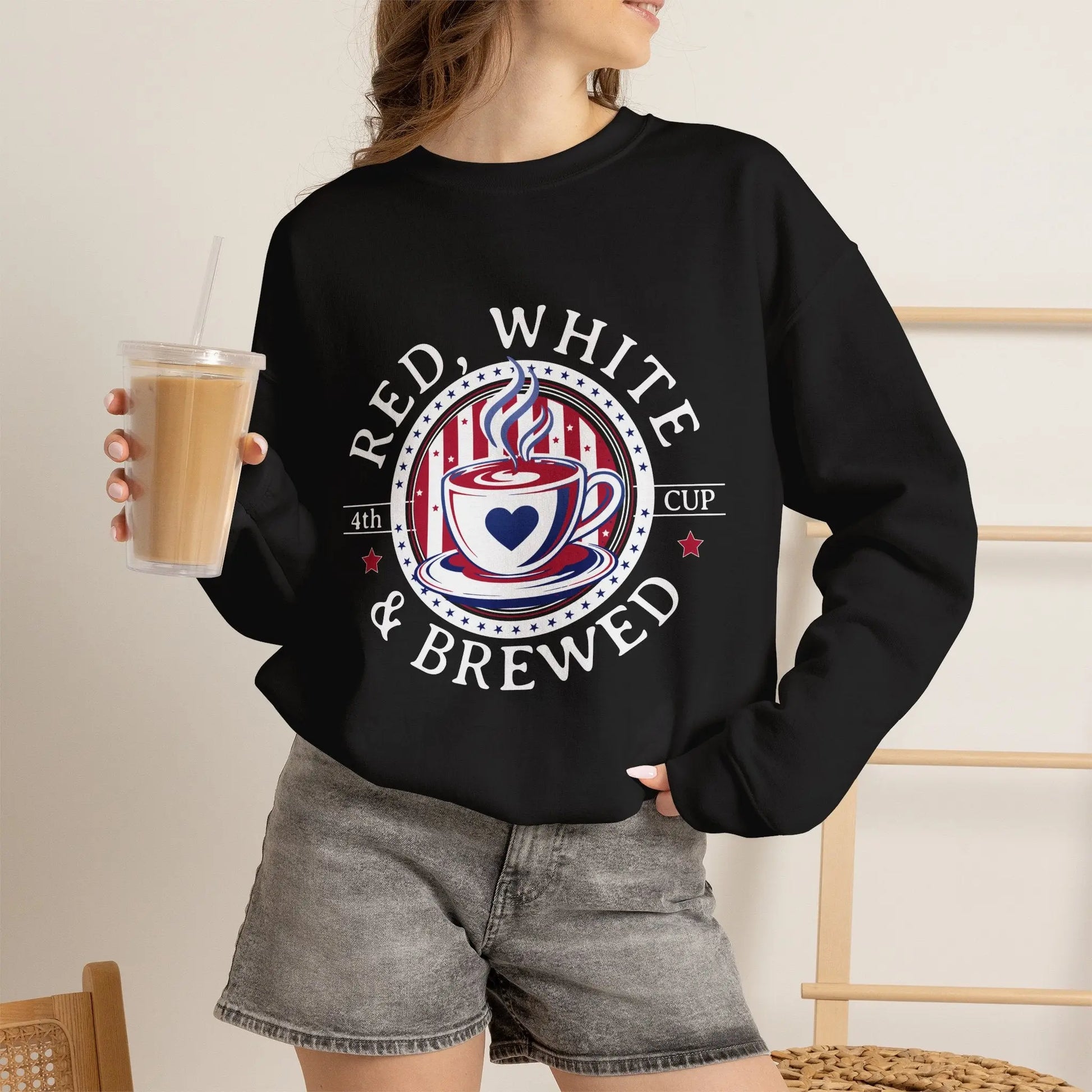 Red, White & Brewed Sweatshirt Printify