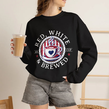 Red, White & Brewed Sweatshirt Printify