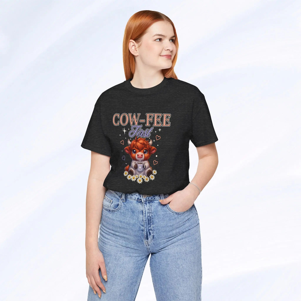 Cow-Fee First Tee Printify