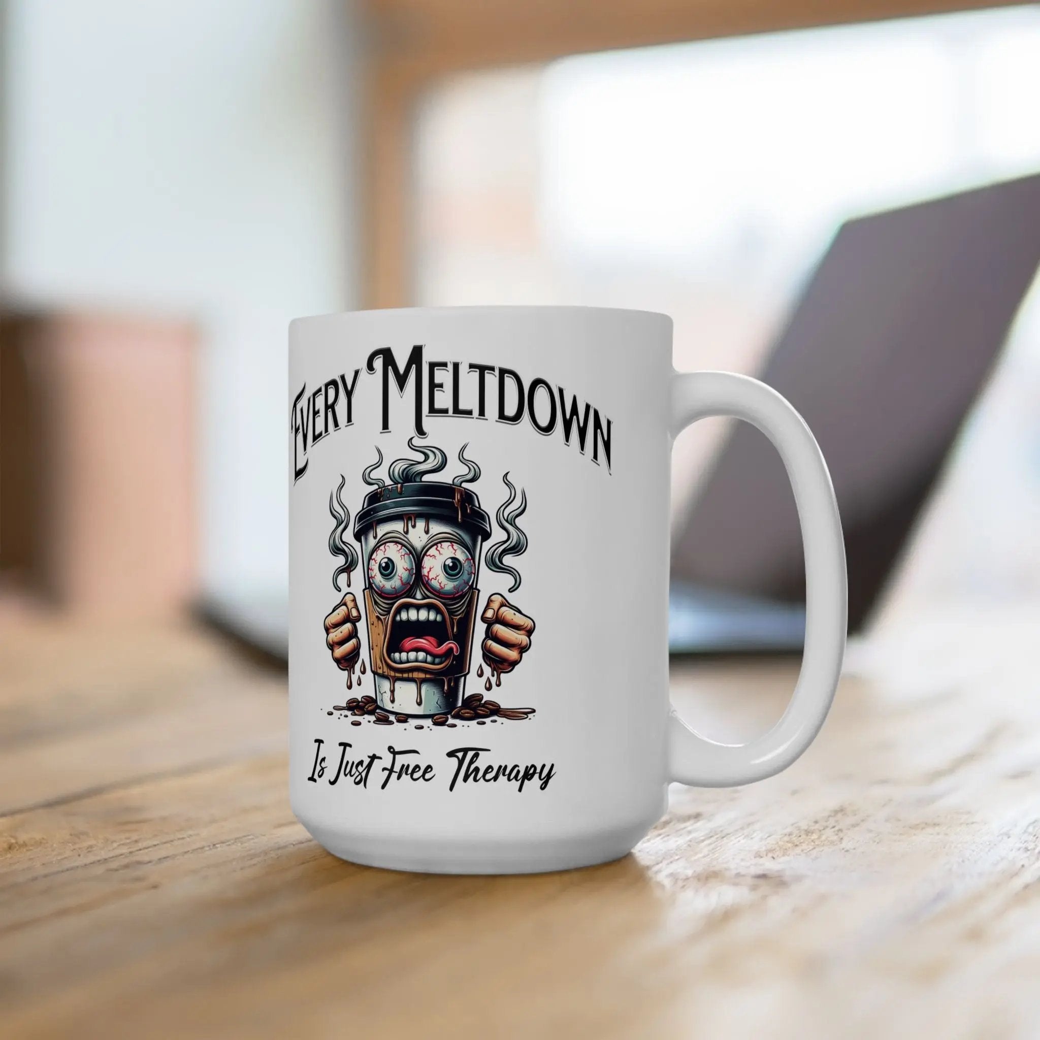 Free Therapy Mug - Funny 15 oz Ceramic Mug is perfect for gifting Printify