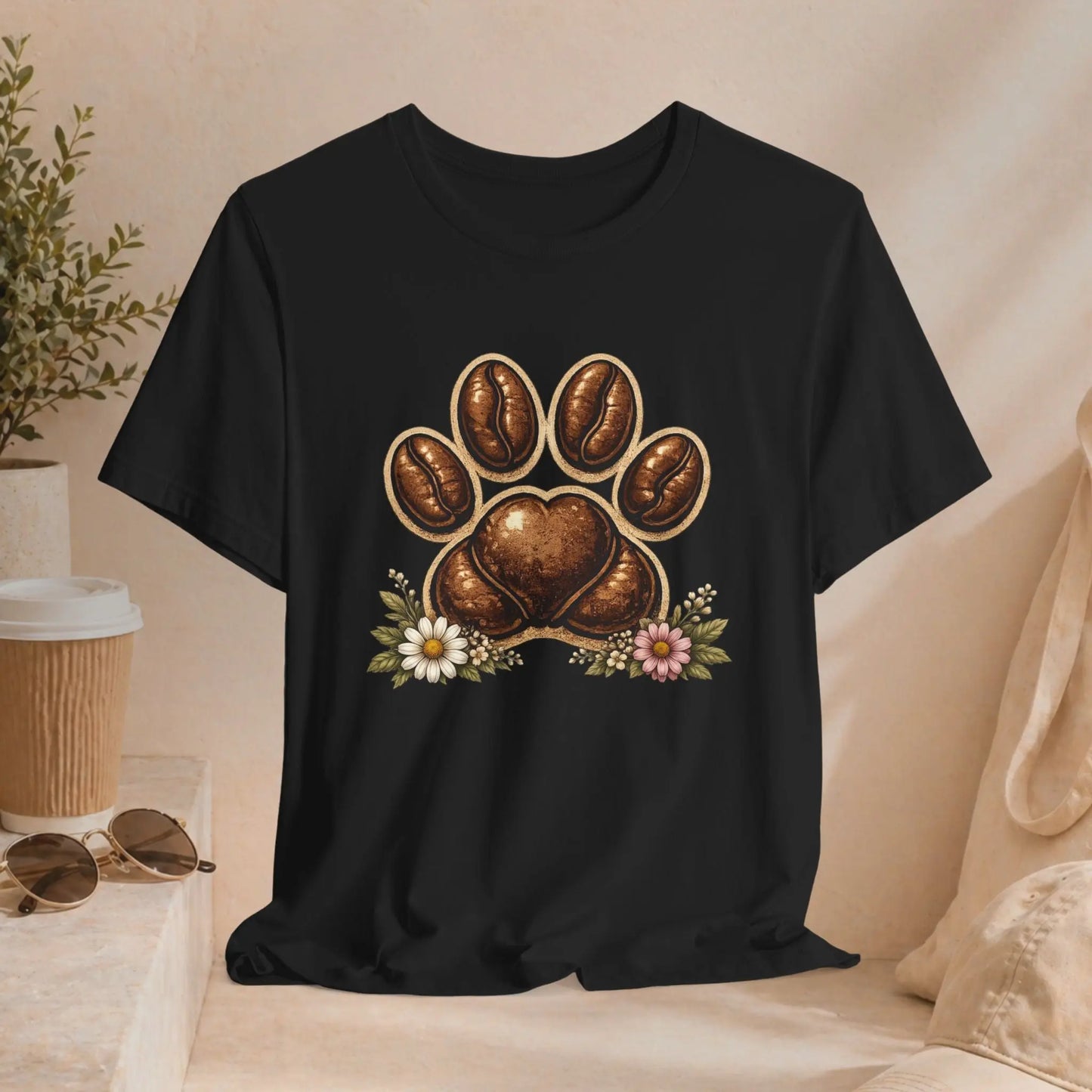 Coffee Paw T-Shirt Printify