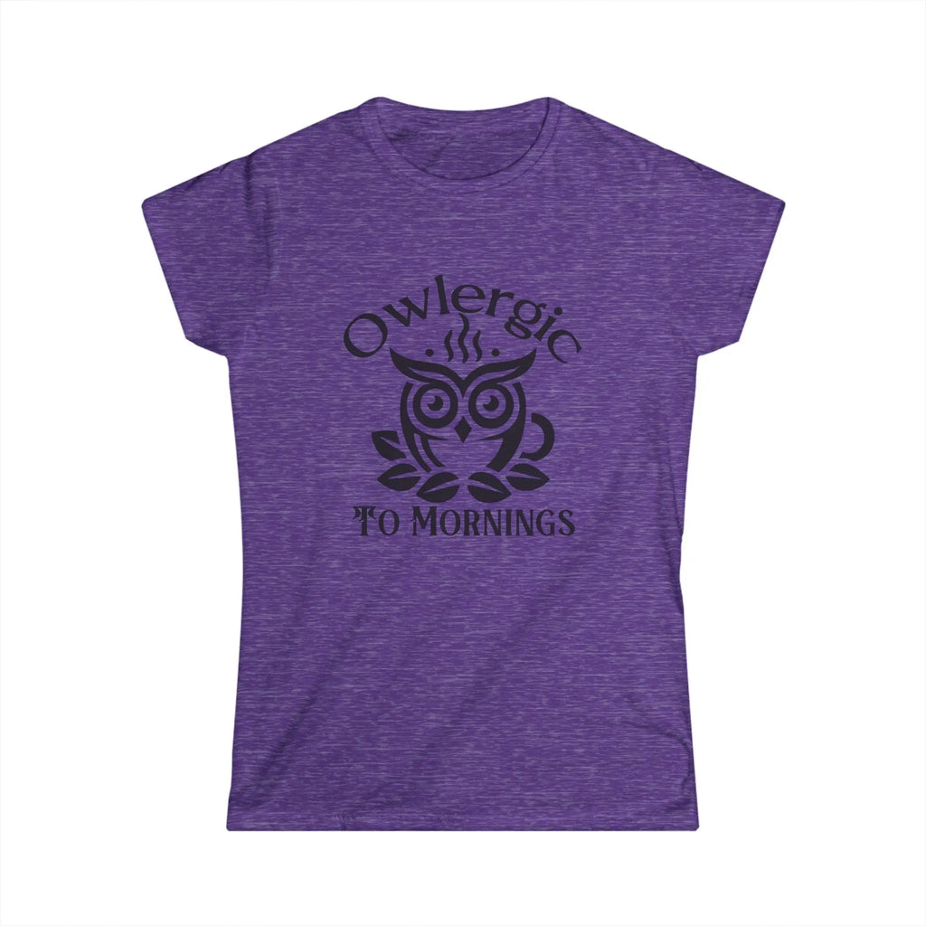 Owlergic to Mornings T-Shirt – Funny Owl Coffee Cup Graphic Tee Printify