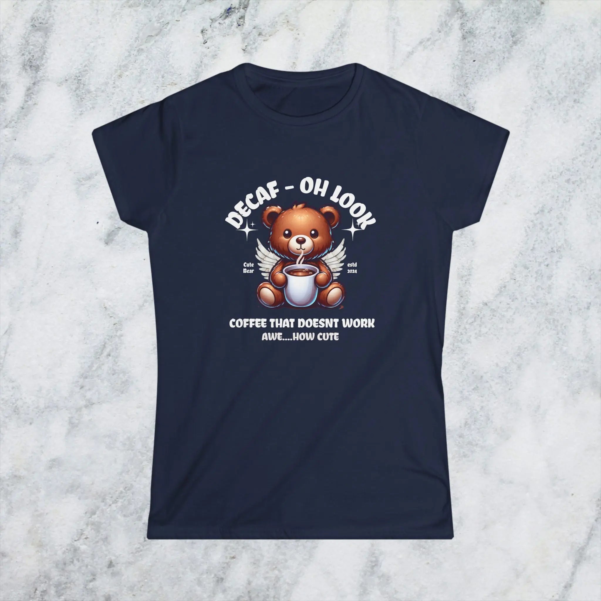 Decaf Bear T-shirt - Decaf Coffee that doesn't work - Boldly Bitter Company