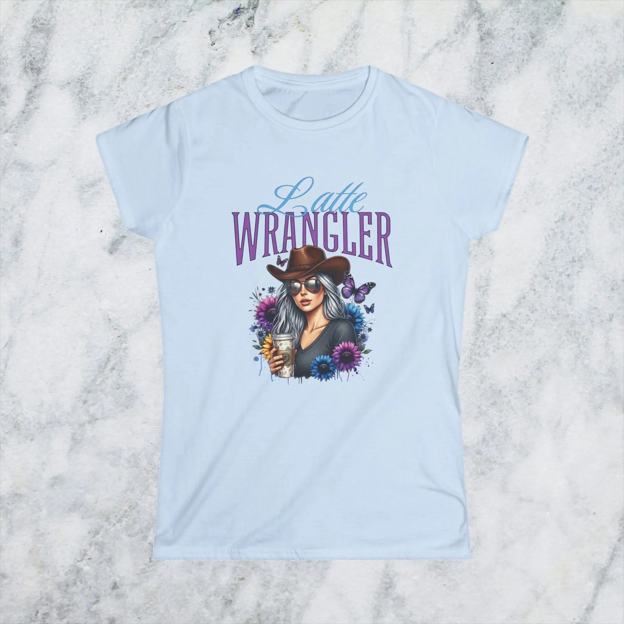 Latte Wrangler Women's Tee — Sunflower Cowboy Coffee Graphic Printify