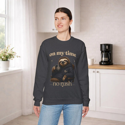 On My Time Sloth Sweatshirt Printify