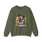 Brewed for Attitude Sunflower Sweatshirt, Cozy Unisex Crewneck, Gifts for Her, Trendy Fall Apparel, Tattoo Art Fashion Printify
