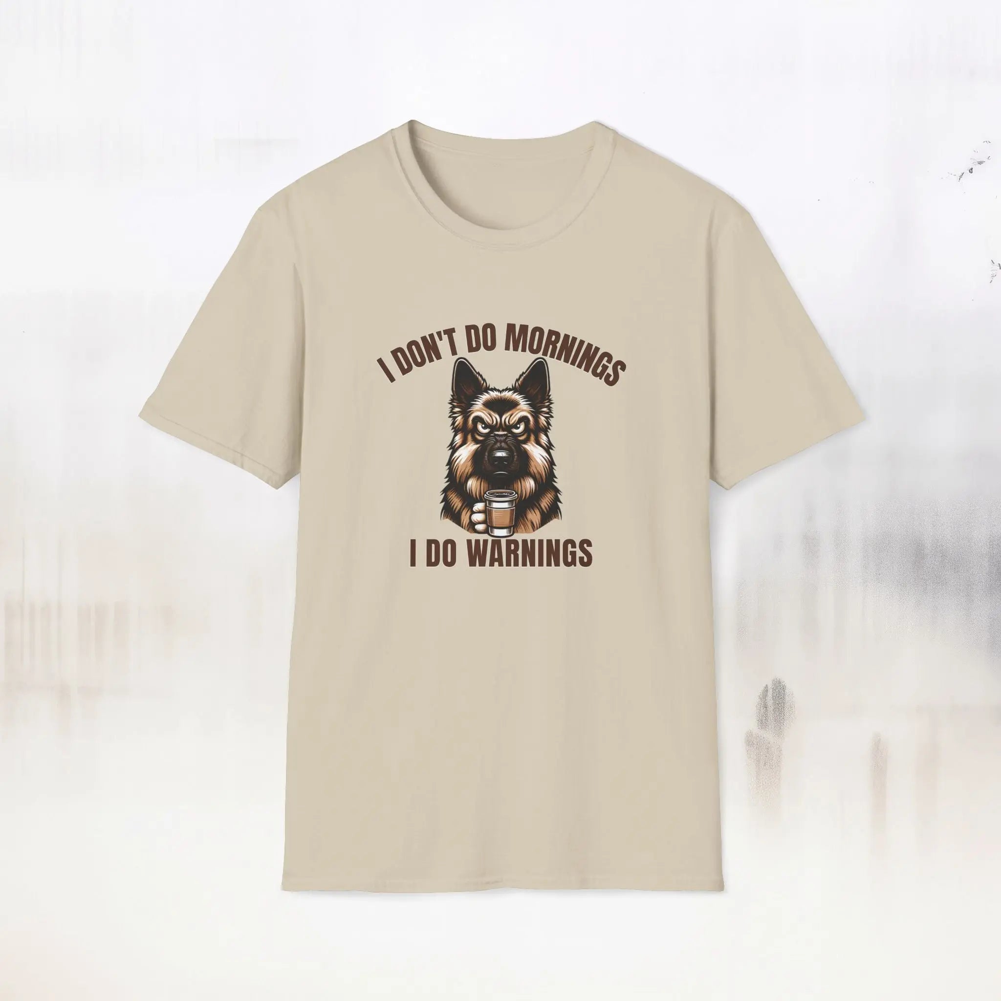 Warnings German Shepherd T-Shirt - Funny German Shepherd Coffee Tee Printify