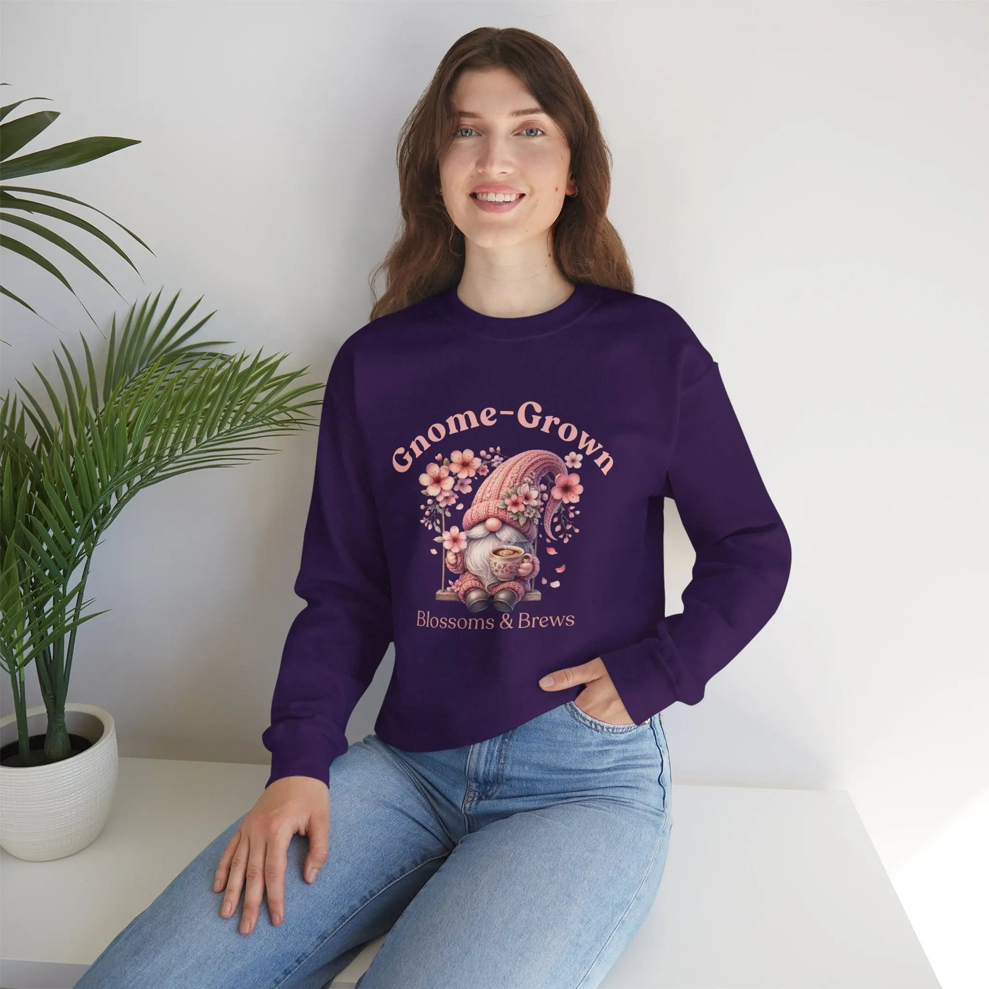 Gnome-Grown Blossoms & Brews Sweatshirt Printify
