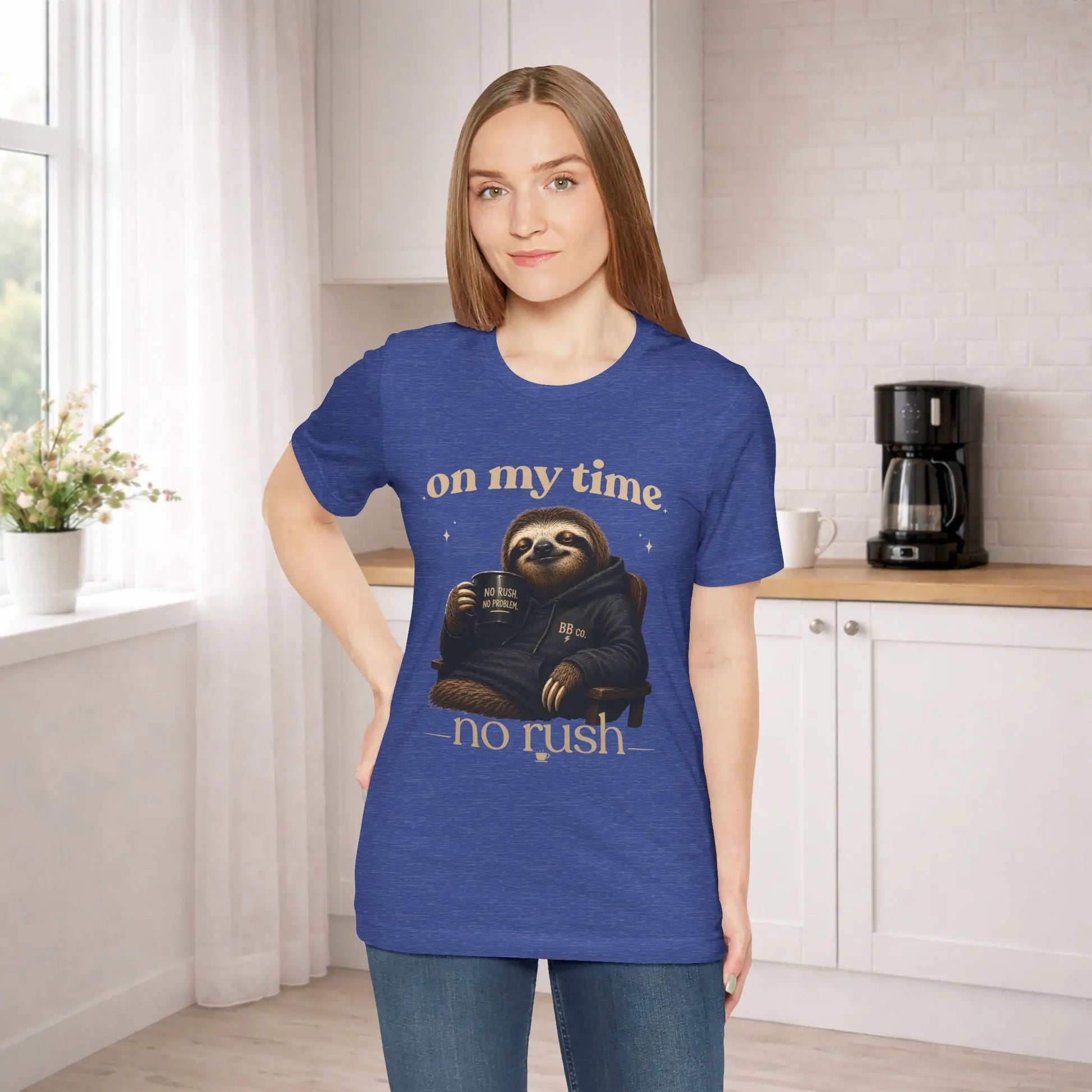 On My Time Sloth T‑Shirt Printify