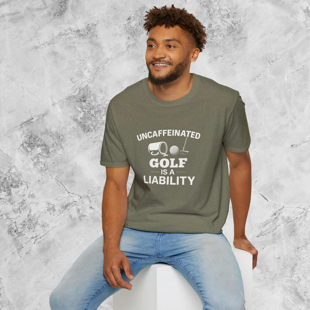 Uncaffeinated Golf T-Shirt Printify