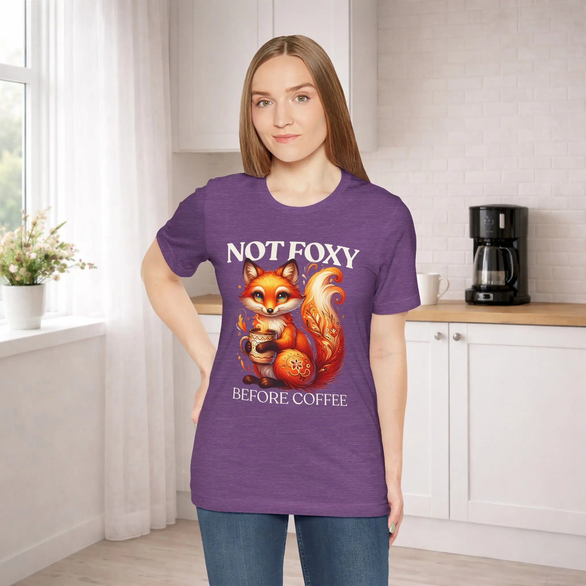 Not Foxy Before Coffee T-Shirt Printify