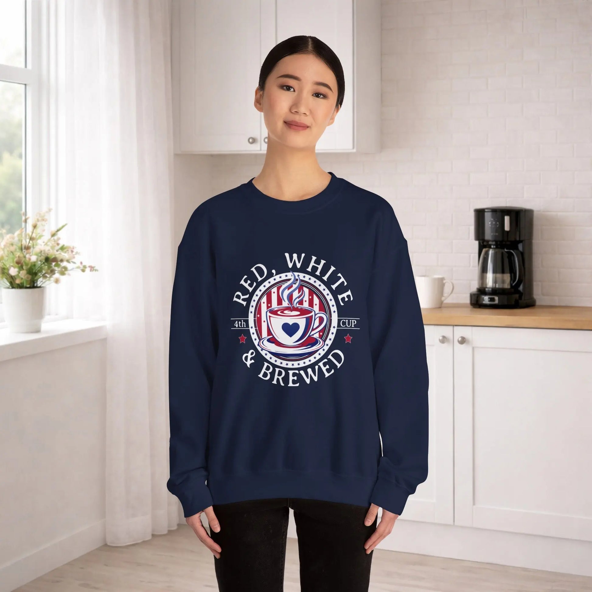 Red, White & Brewed Sweatshirt Printify