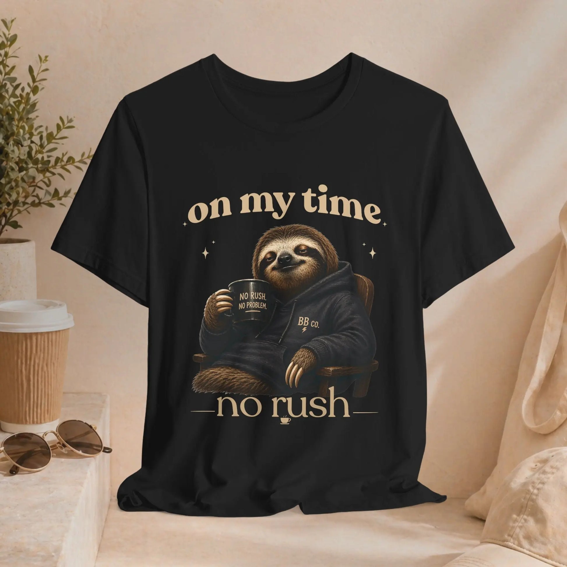 On My Time Sloth T‑Shirt Printify