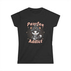 Pawfee Addict Tshirt- Cute Cat and Coffee T-Shirt Printify