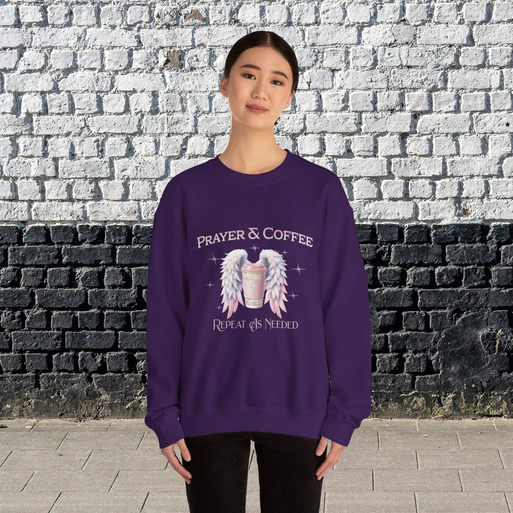 Prayer & Coffee Sweatshirt | Unisex Crewneck | Cozy Gift for Coffee Lovers | Relaxed Fit for Chill Days | Perfect for Holidays & Gatherings - Boldly Bitter Company