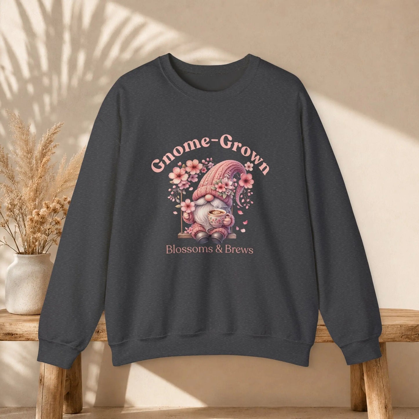 Gnome-Grown Blossoms & Brews Sweatshirt Printify