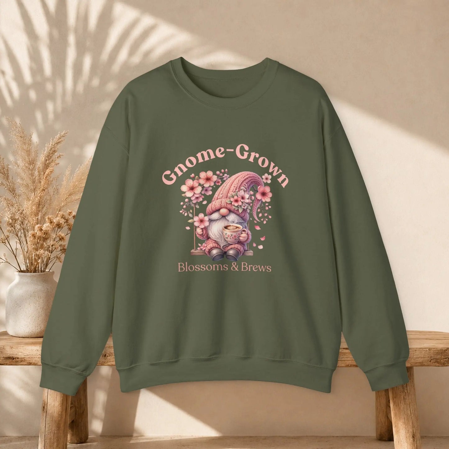 Gnome-Grown Blossoms & Brews Sweatshirt Printify
