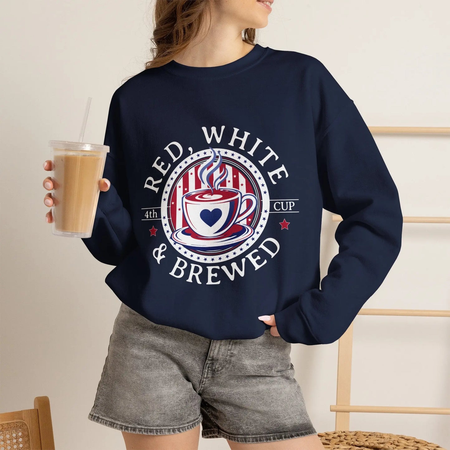 Red, White & Brewed Sweatshirt Printify