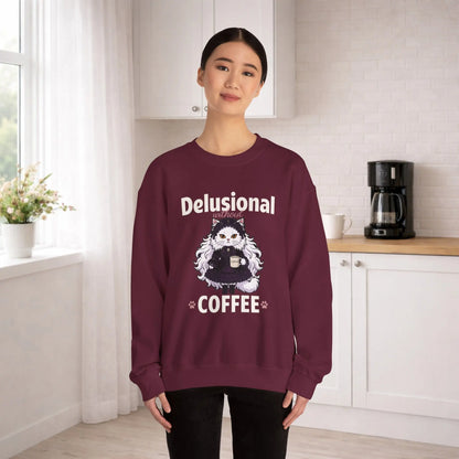 Delusional Without Coffee Sweatshirt Printify
