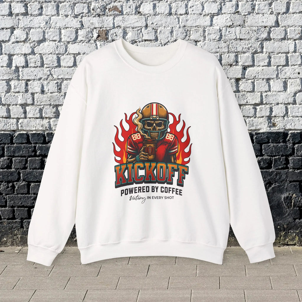 Kickoff Coffee Sweatshirt - Football themed coffee sweatshirt perfect for fall season Printify