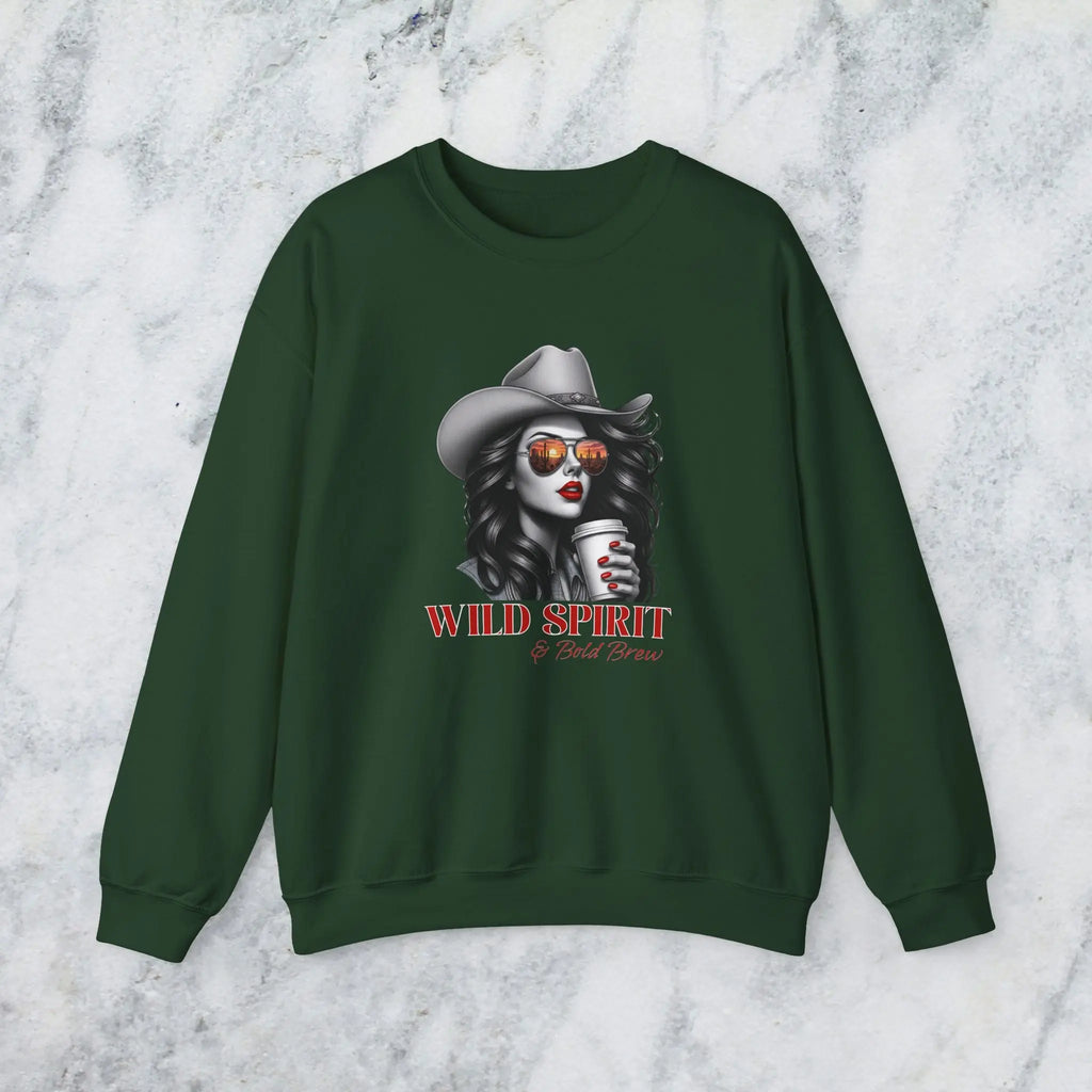 Wild Spirit Sweatshirt — Cowboy Cowgirl Graphic 'Wild Spirit' Printify
