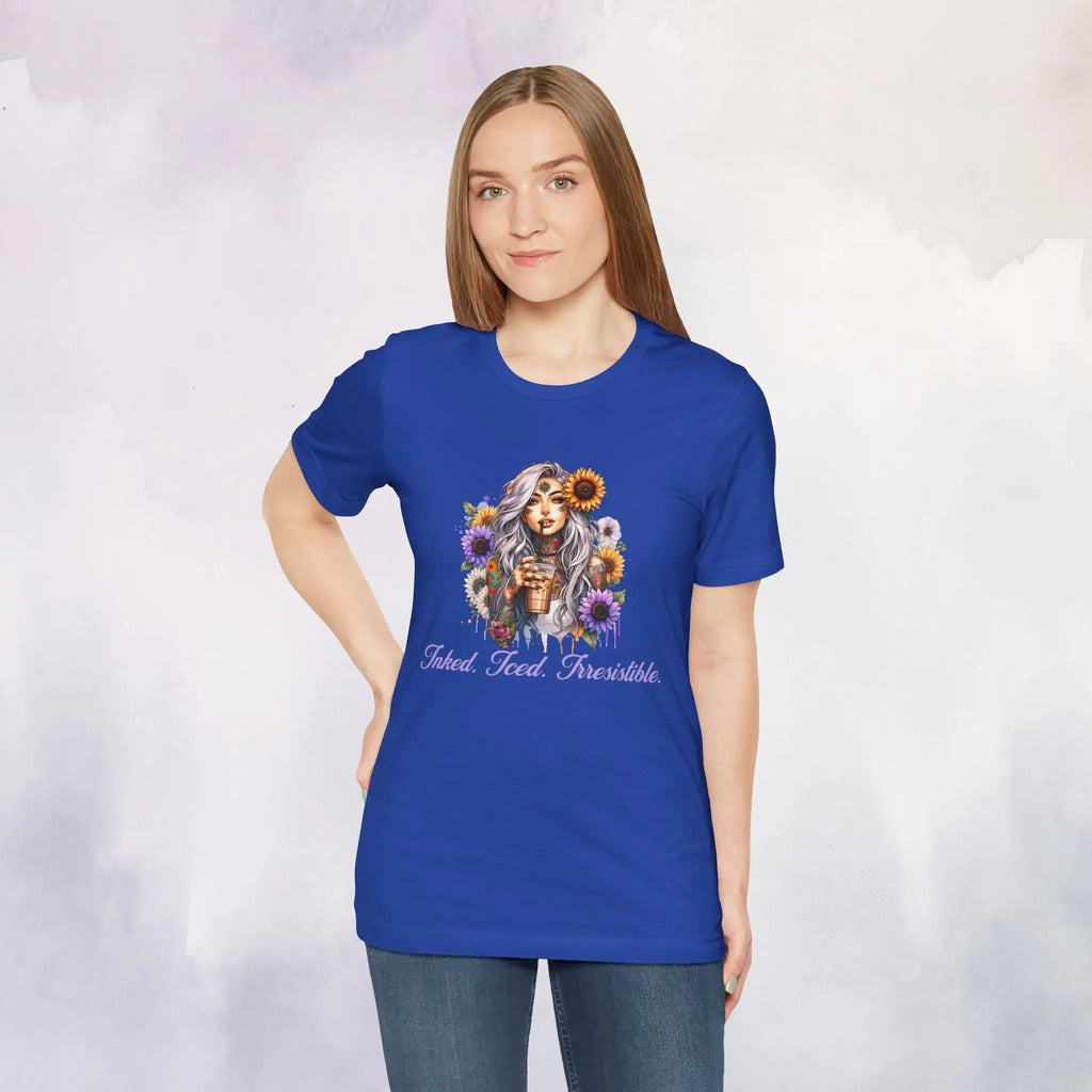 iced inked floral t-shirt Printify